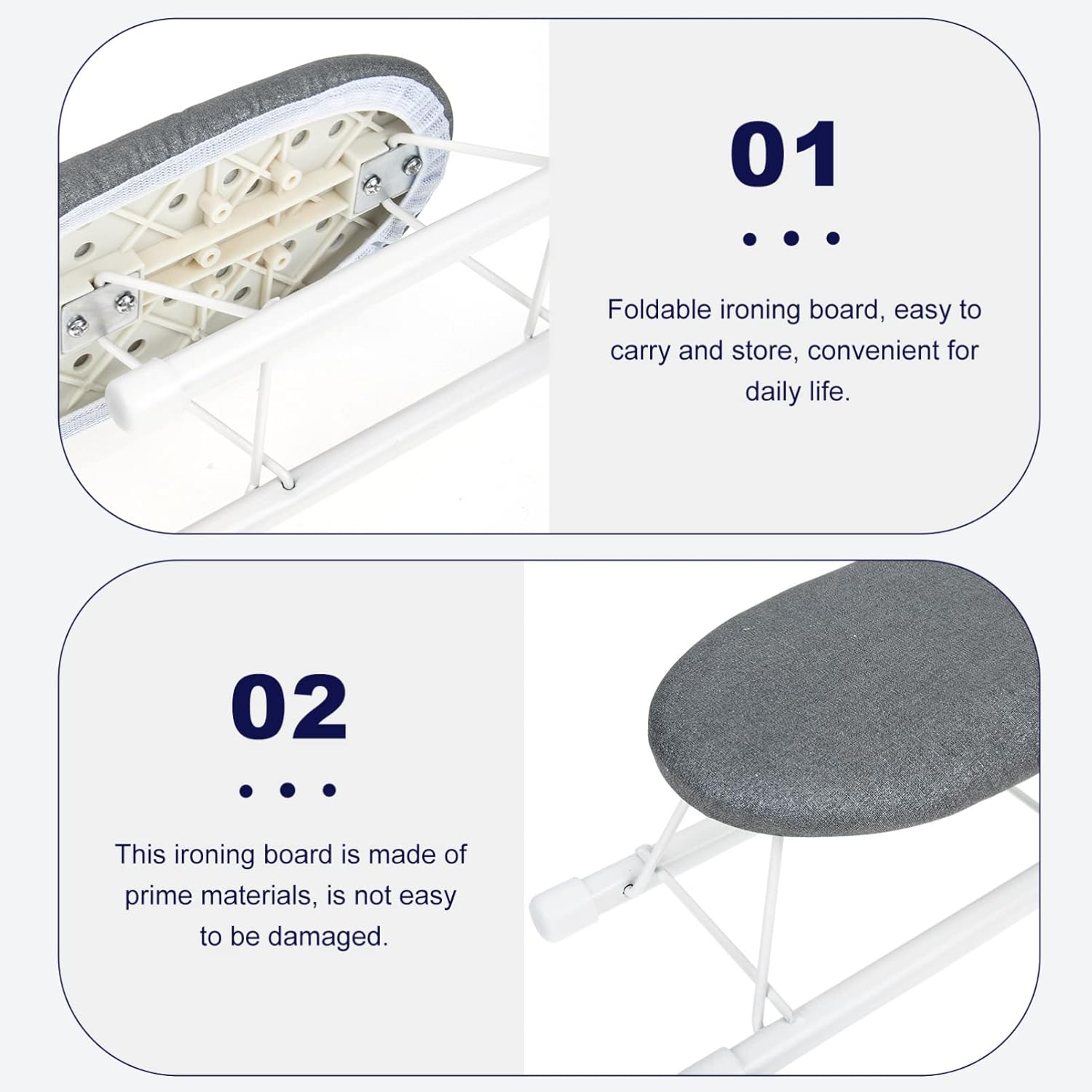 Homoyoyo Compact Folding Ironing Board for Travel and Home Use