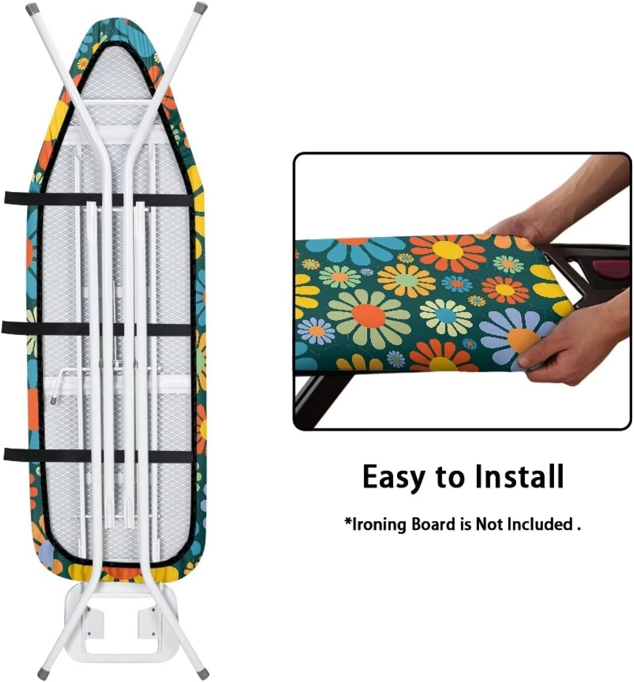 Space-Saving 54x15-inch Ironing Board Cover with Heat-Resistant Design