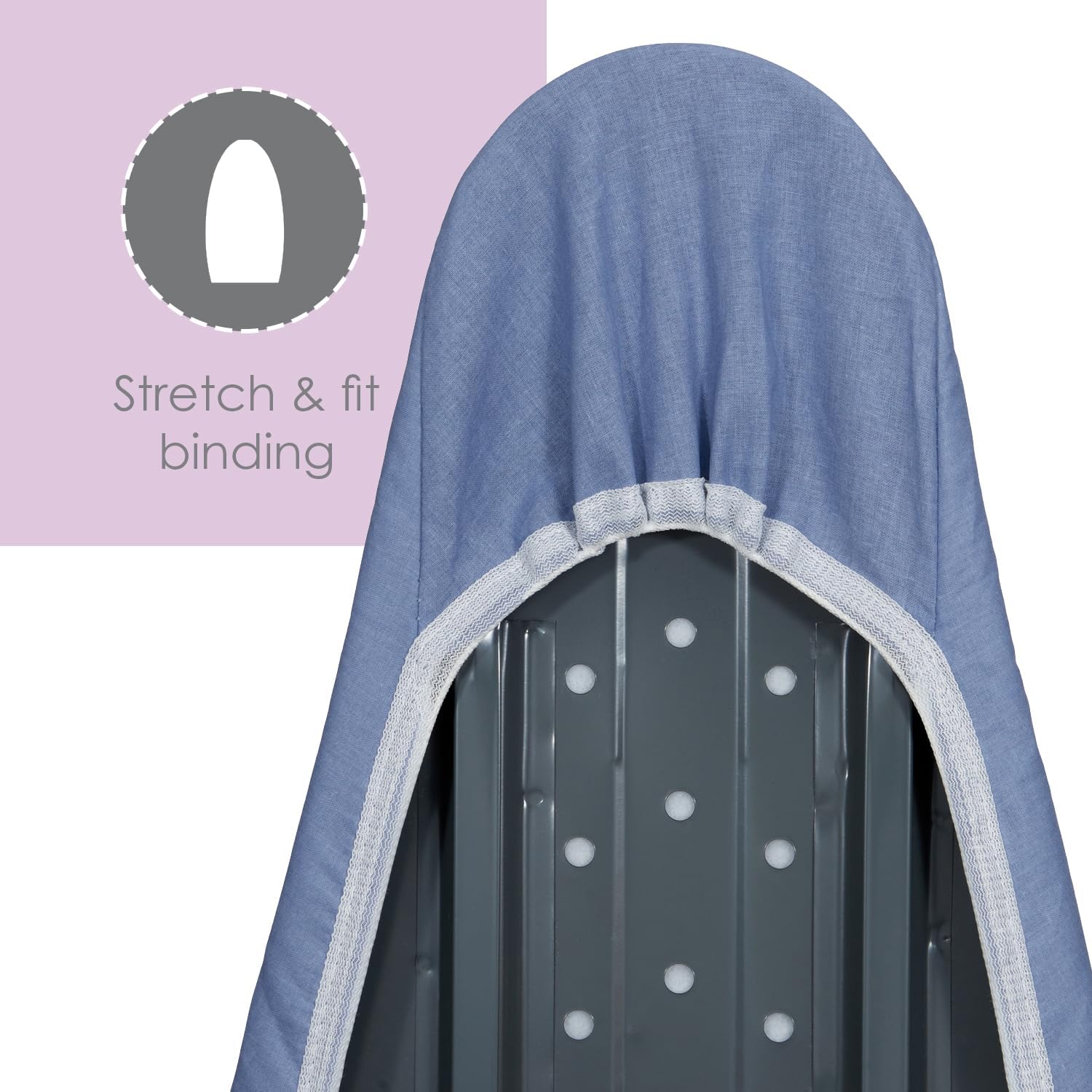 Ironing Board Cover and Pad with Premium 100 Cotton and 6mm Stain-Resistant