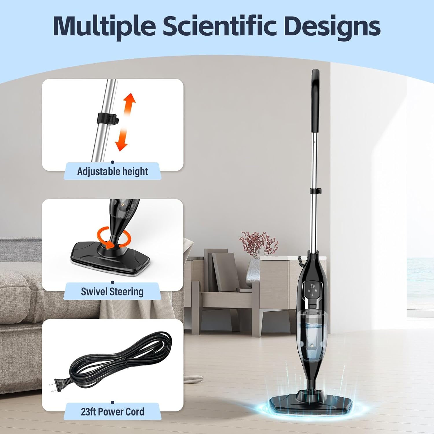 Leiksen Steam Mop - 12-in-1 Powerful Cleaner