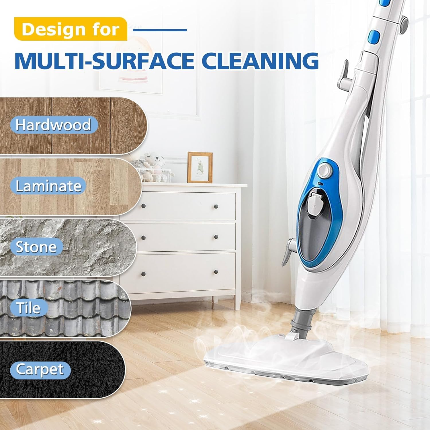 6 Pack Replacement Steam Mop Pads for PurSteam ThermaPro 10-in-1