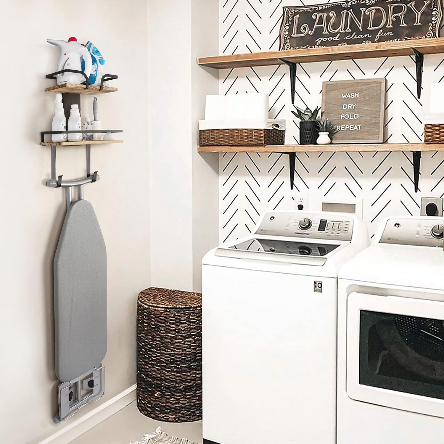 VINAEMO Ironing Board Hanger Wall Mount with 2 Layers