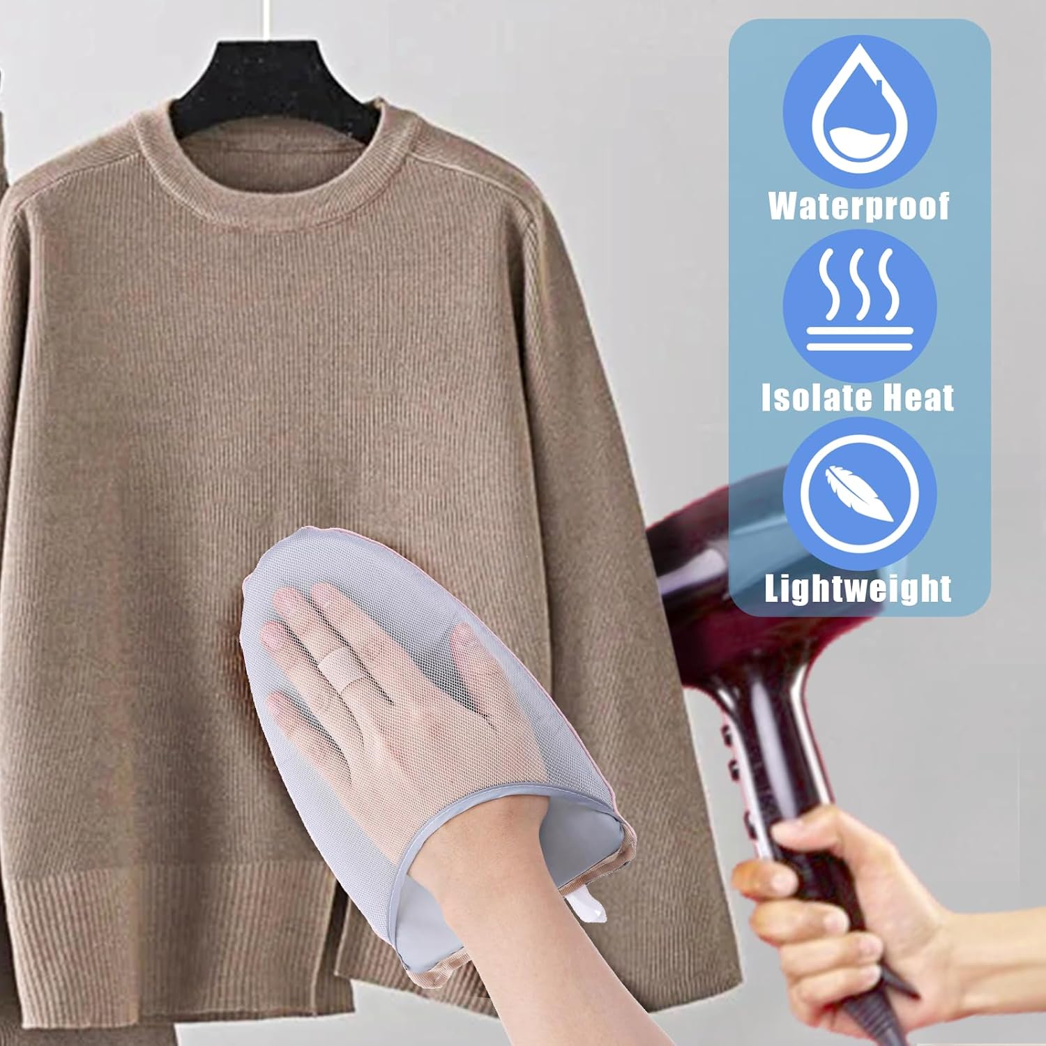 Garment Steamer Ironing Gloves with Finger Loop