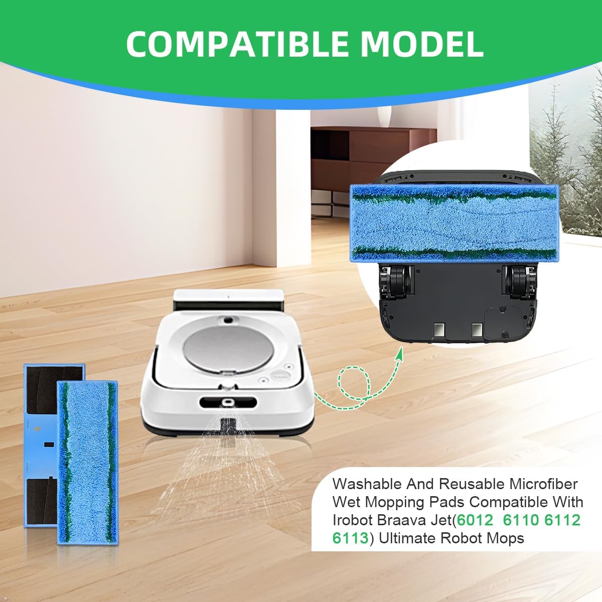 10 Pack M6 Mopping Wet Pads for iRobot Braava Jet M6 Series