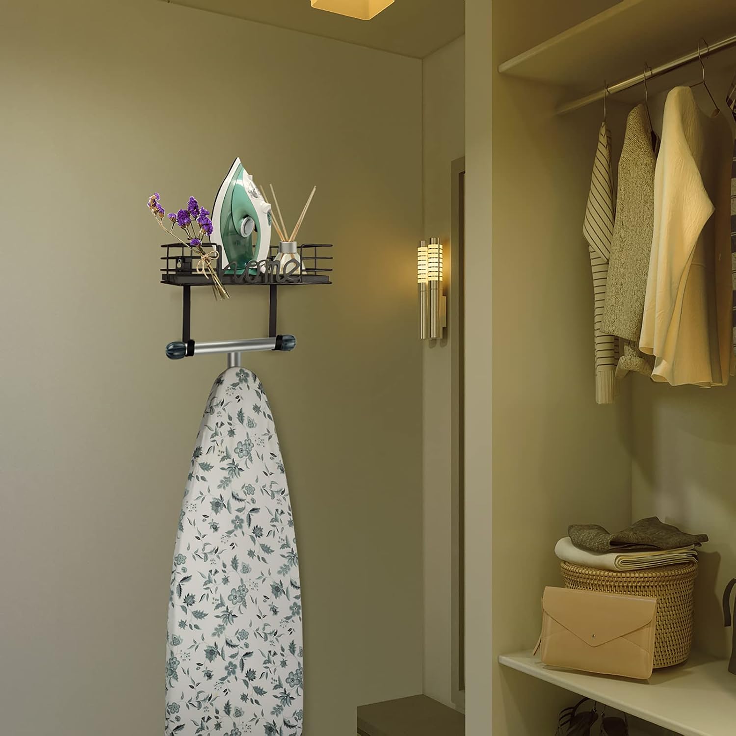 Organize Your Laundry Space Magnetic Ironing Board Hanger