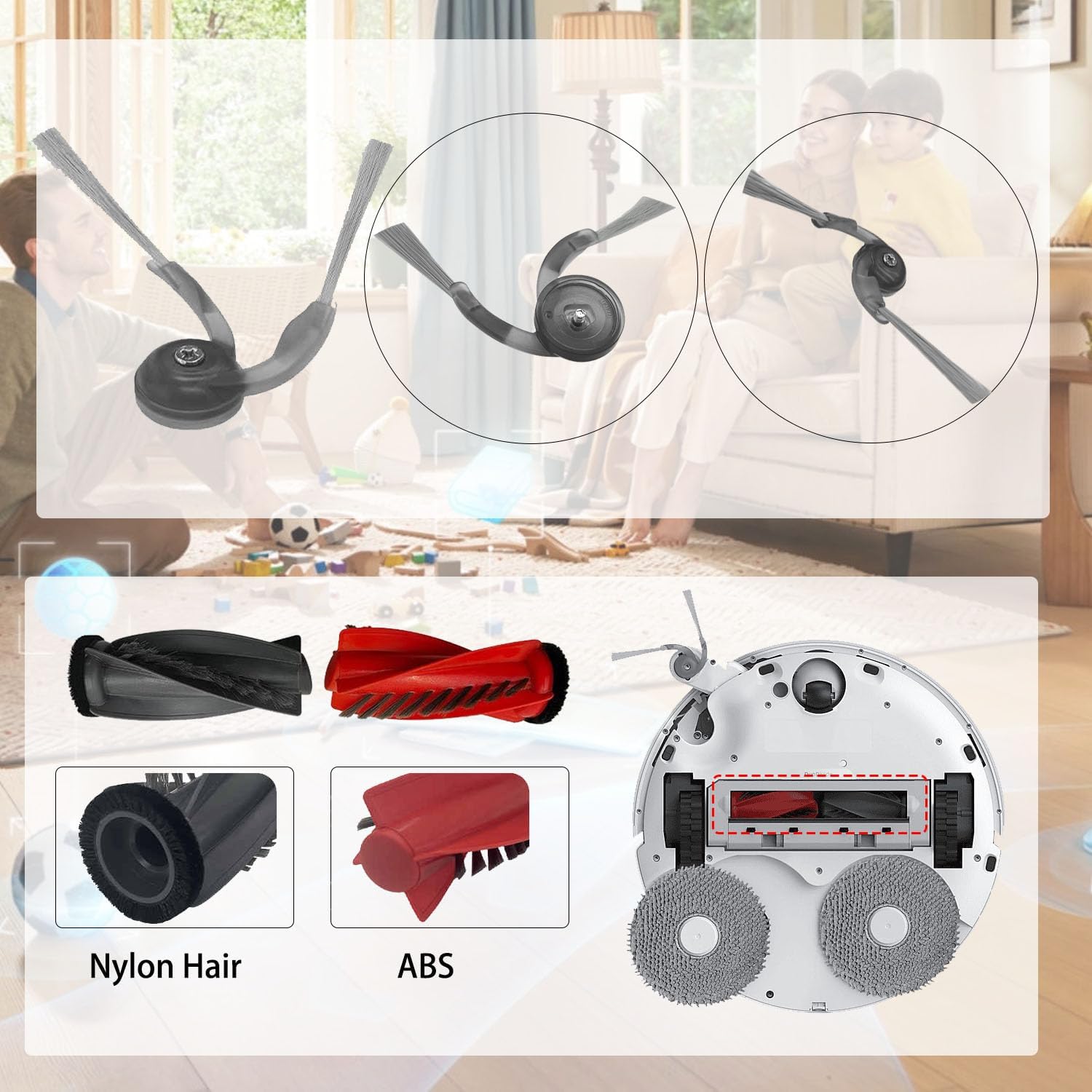 Quality Robot Vacuum Replacement Parts Kit - Roborock Qrevo CurvEdge Compatible