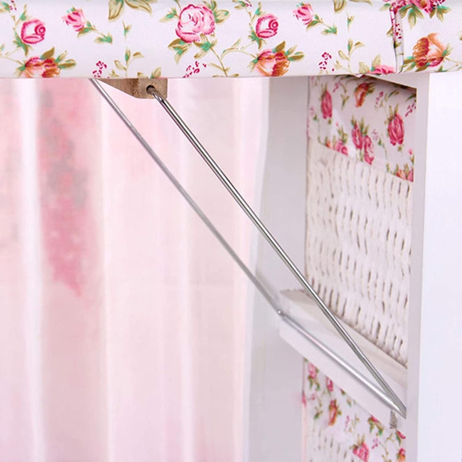 Creative Folding Ironing Board with Solid Wood and Storage Baskets