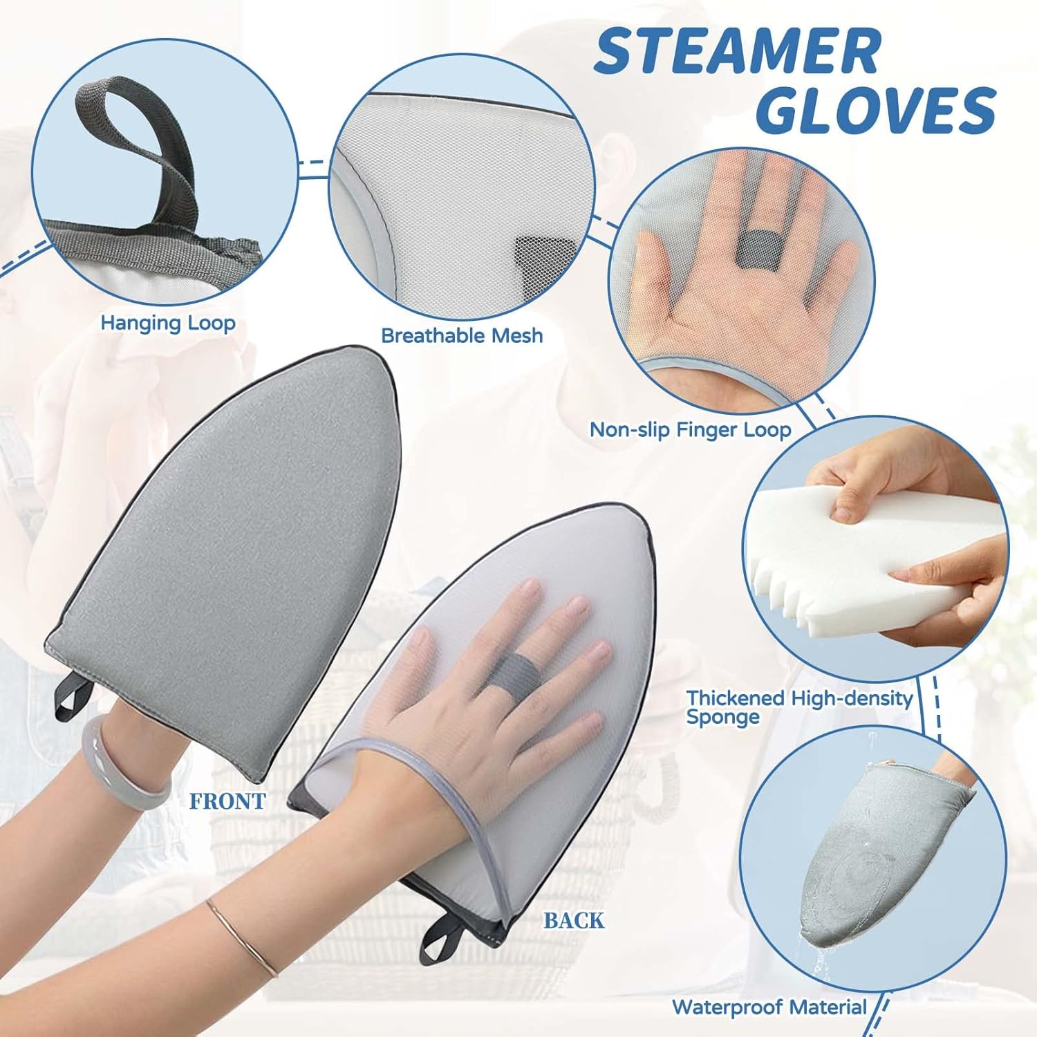 Heat-Resistant Over-the-Door Steamer Pad Gloves
