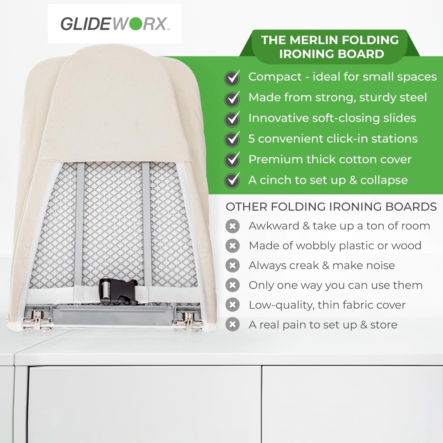 Built-in Retractable Ironing Board for Closets