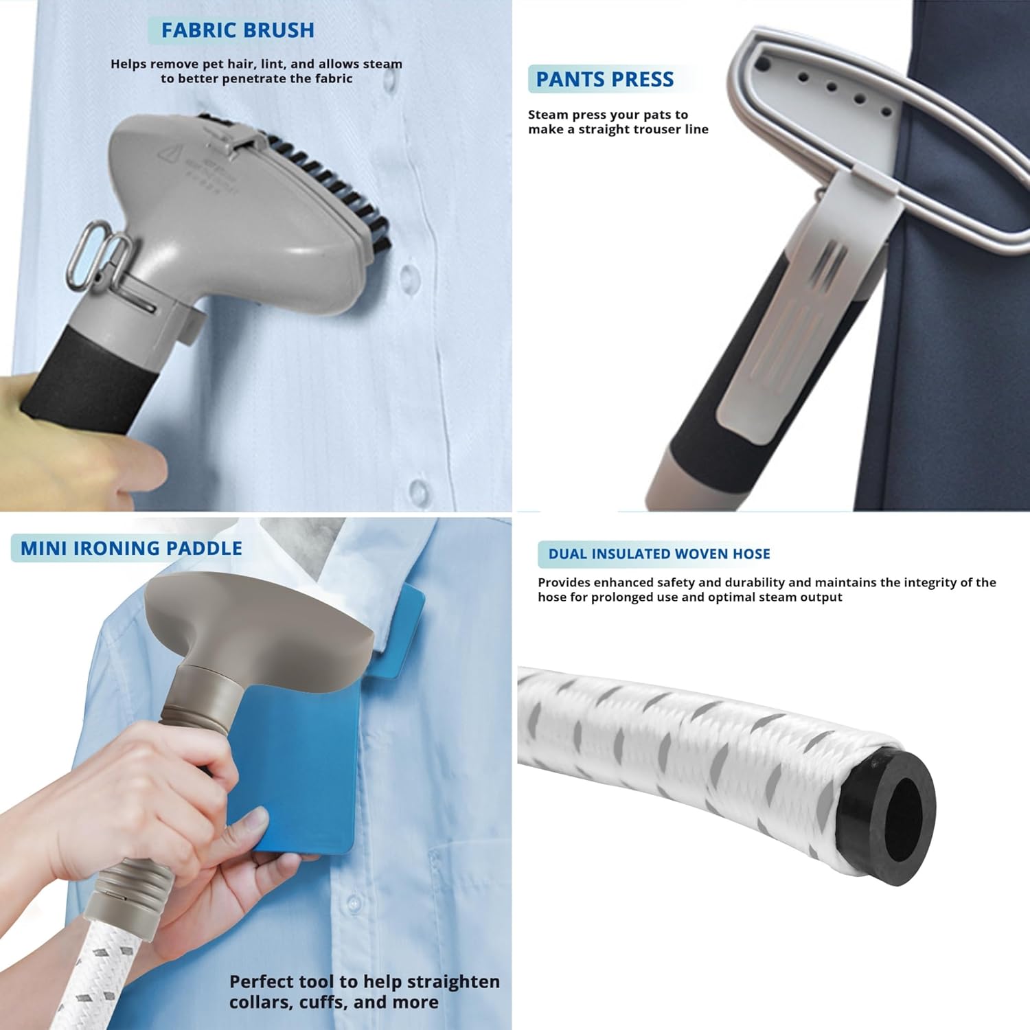 SALAV 1500W garment steamer with 4 settings stainless steel plate