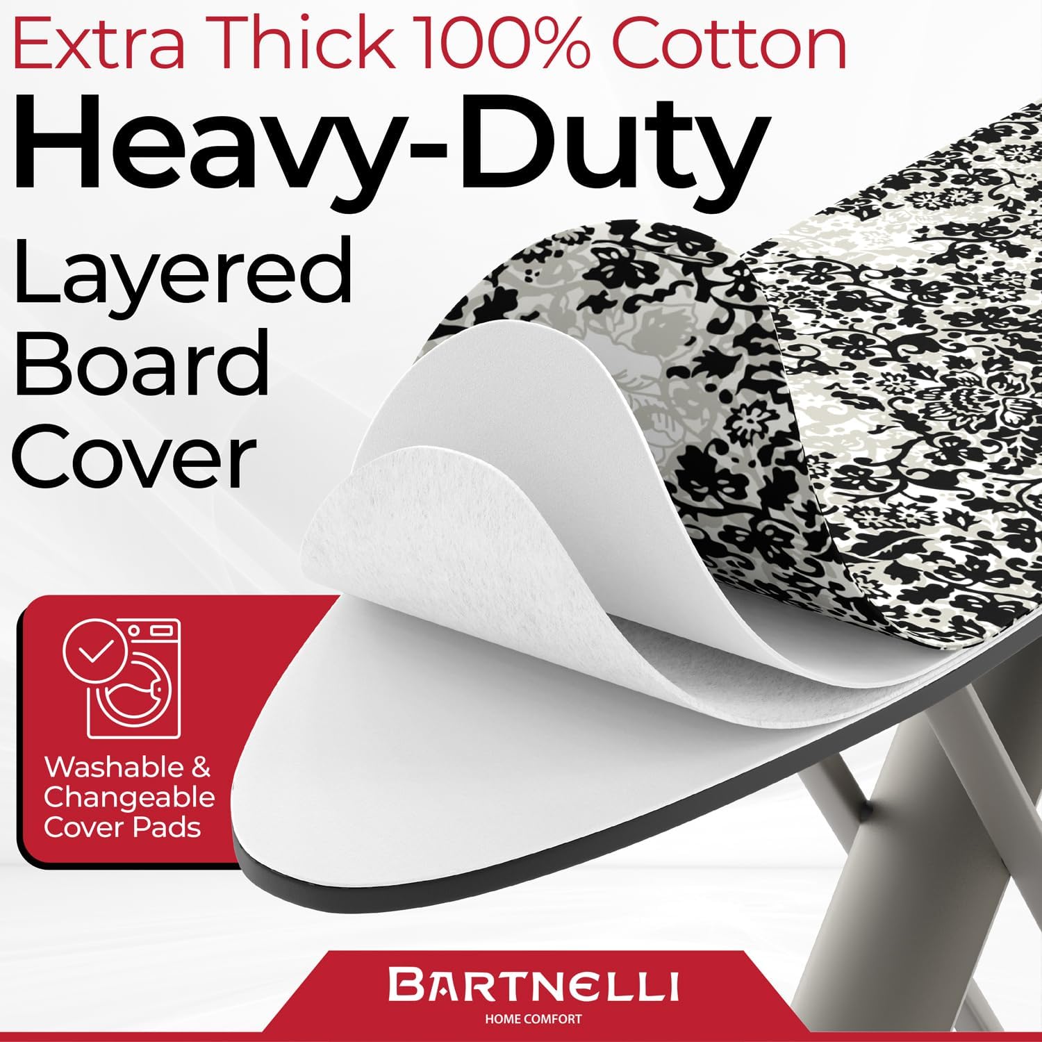 Bartnelli Pro Luxury Ironing Board 62x19 T-Leg Foldable