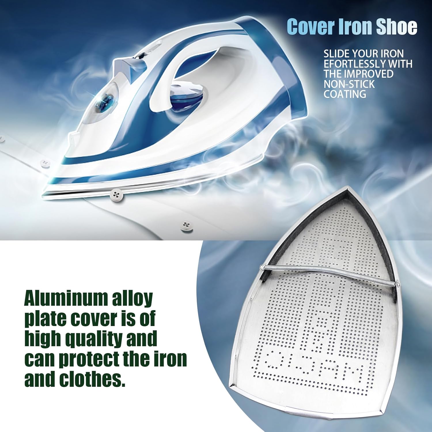 FQTANJU 2-Piece Aluminum Ironing Shoe Covers Set Durable Rust-Resistant