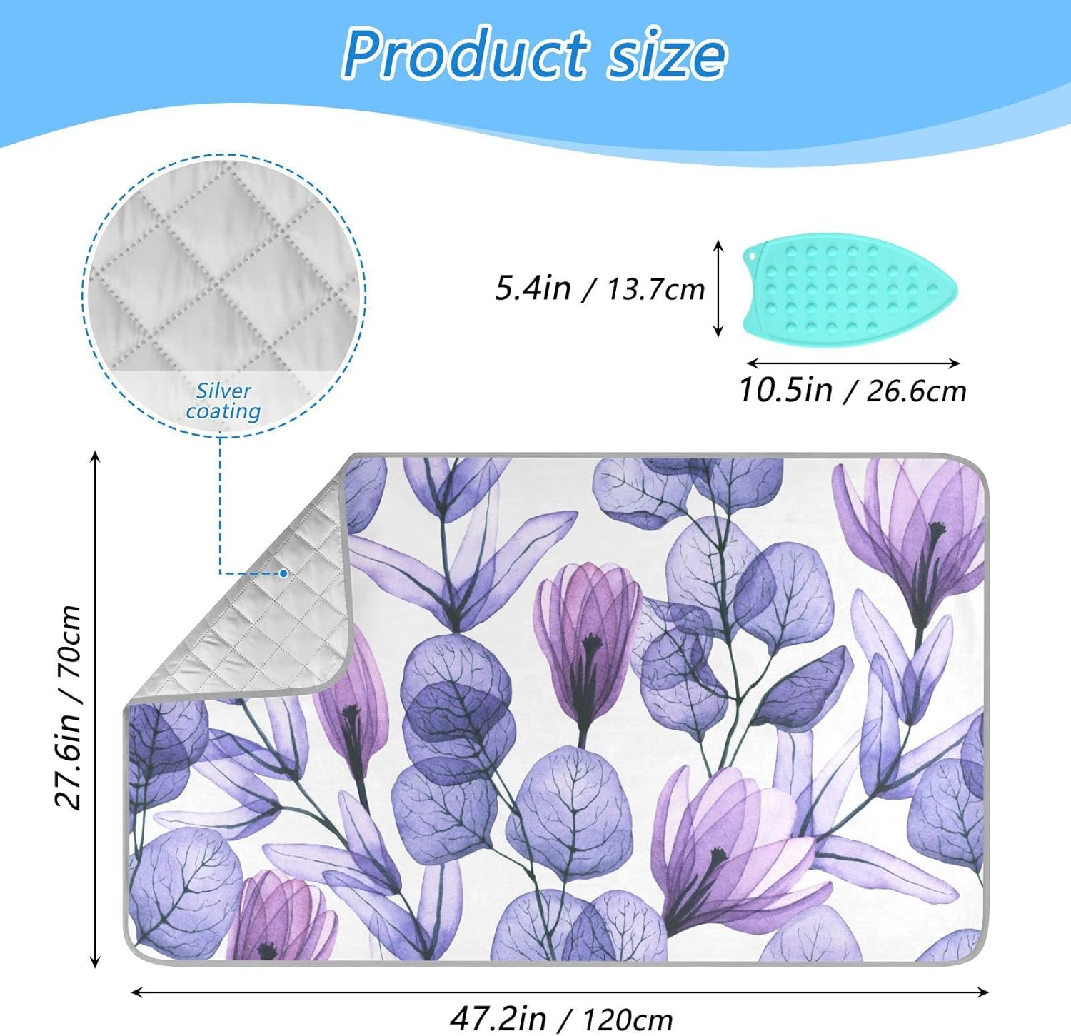 Leaves Flowers Design Ironing Mat for Adults Kids