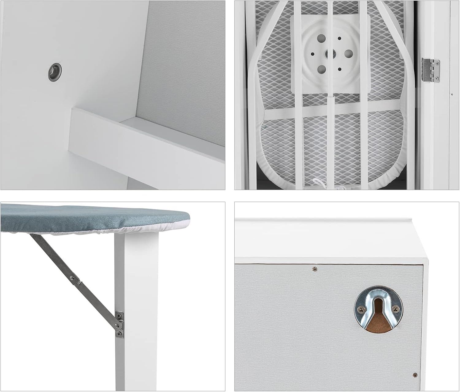 Wall Mounted Ironing Board with Storage Cabinet