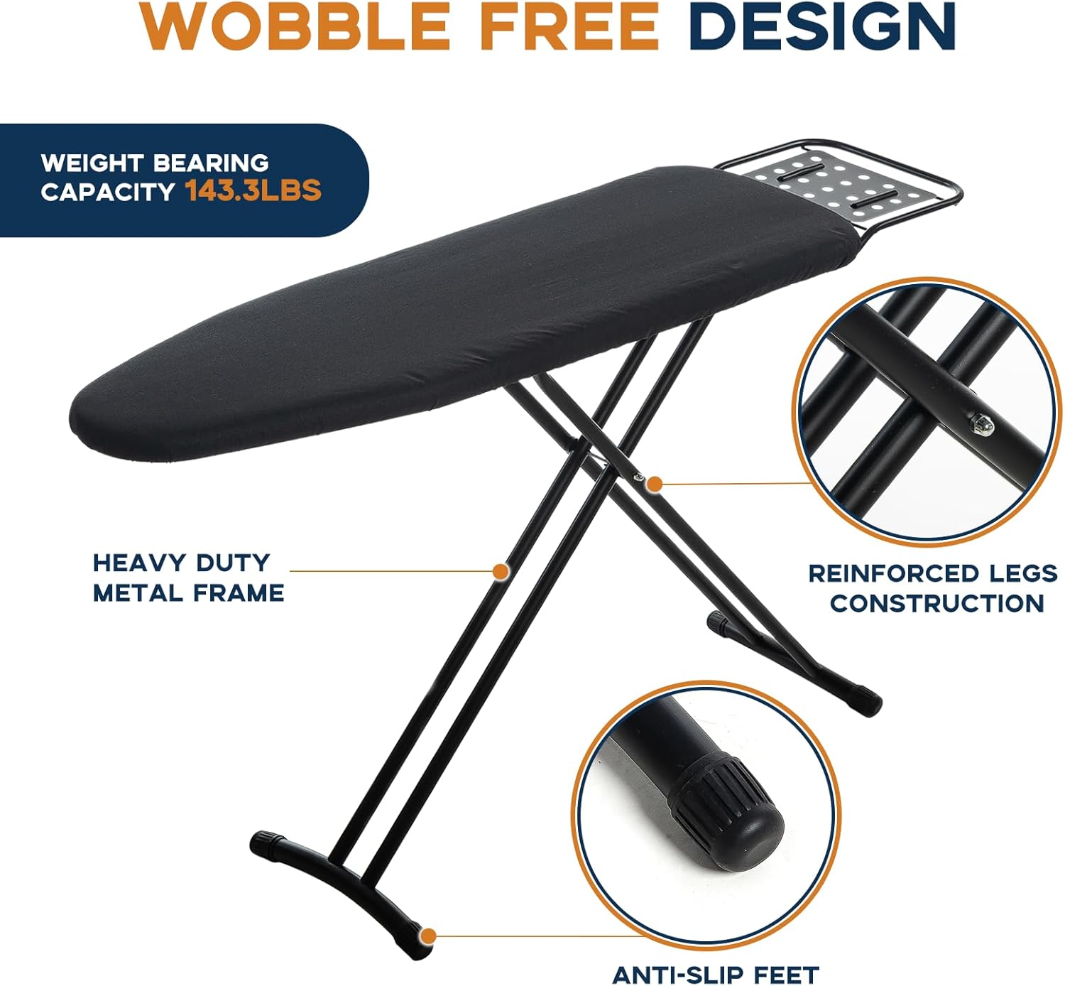 RAINHOL Heat-Resistant Extra Thick and-Sturdy Ironing Board