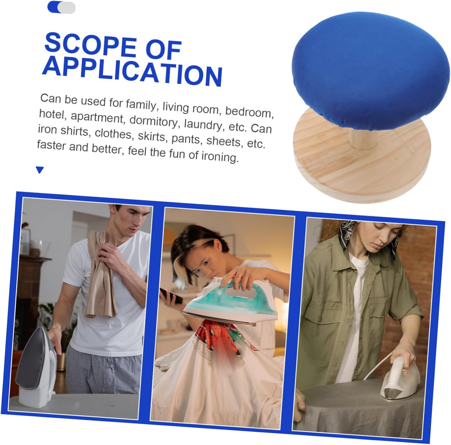 Stable Small Ironing Board for Curved Clothes