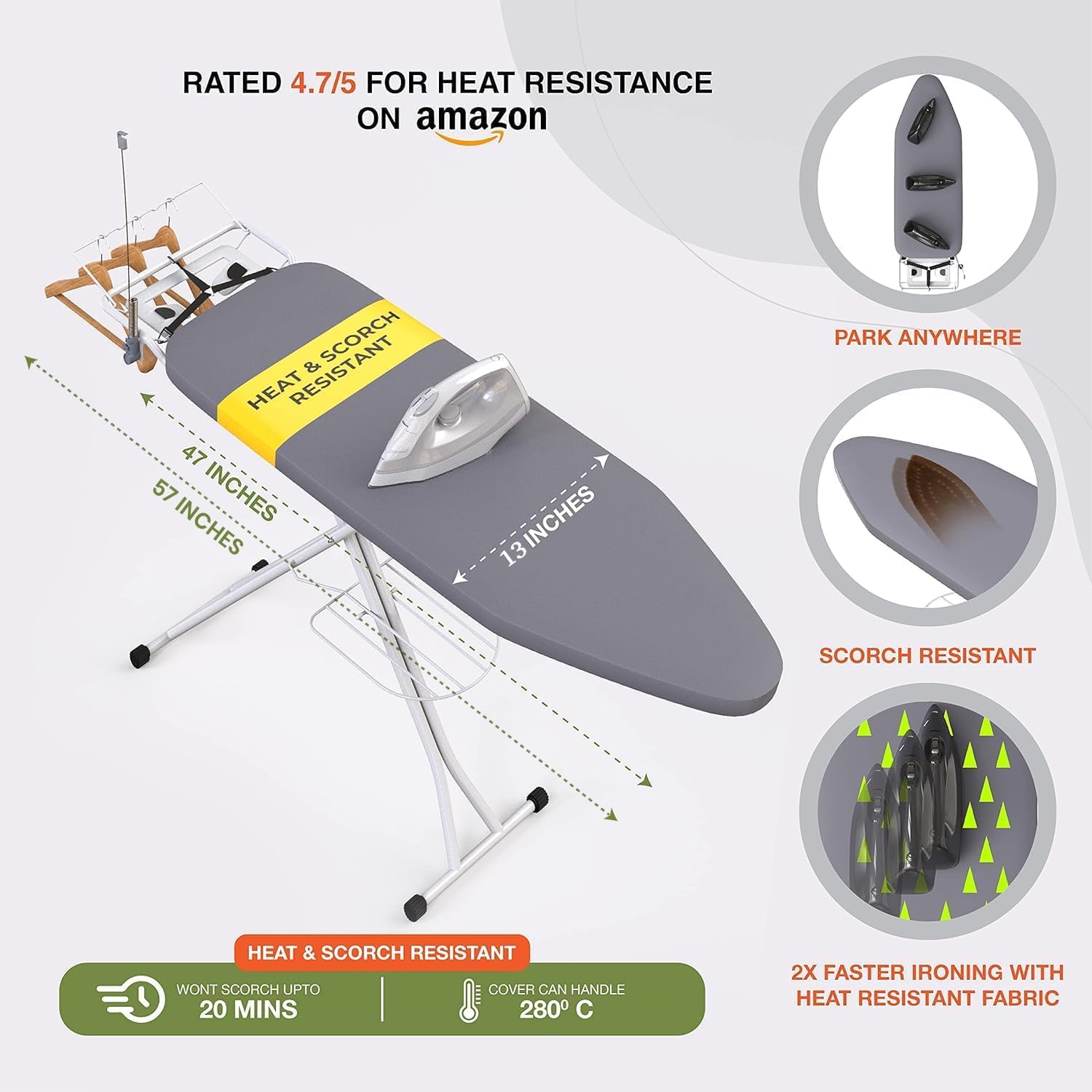 Full-Size Wall-Mountable Ironing Board
