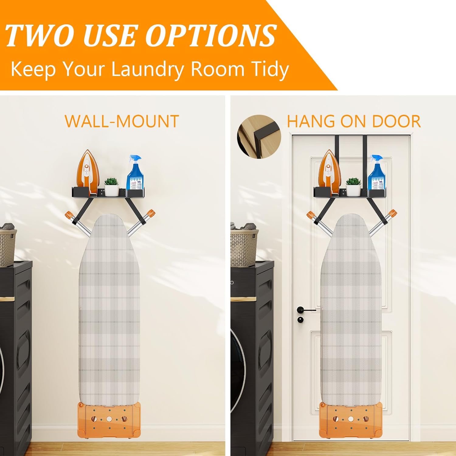 JUYSON - Wall Mount Ironing Board Holder for TY Legs Adjustable Durable