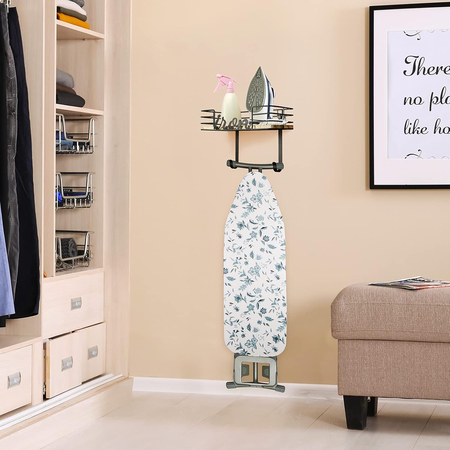 TJMOREE Hanger - Large Storage With Removable Ironing Board Holder