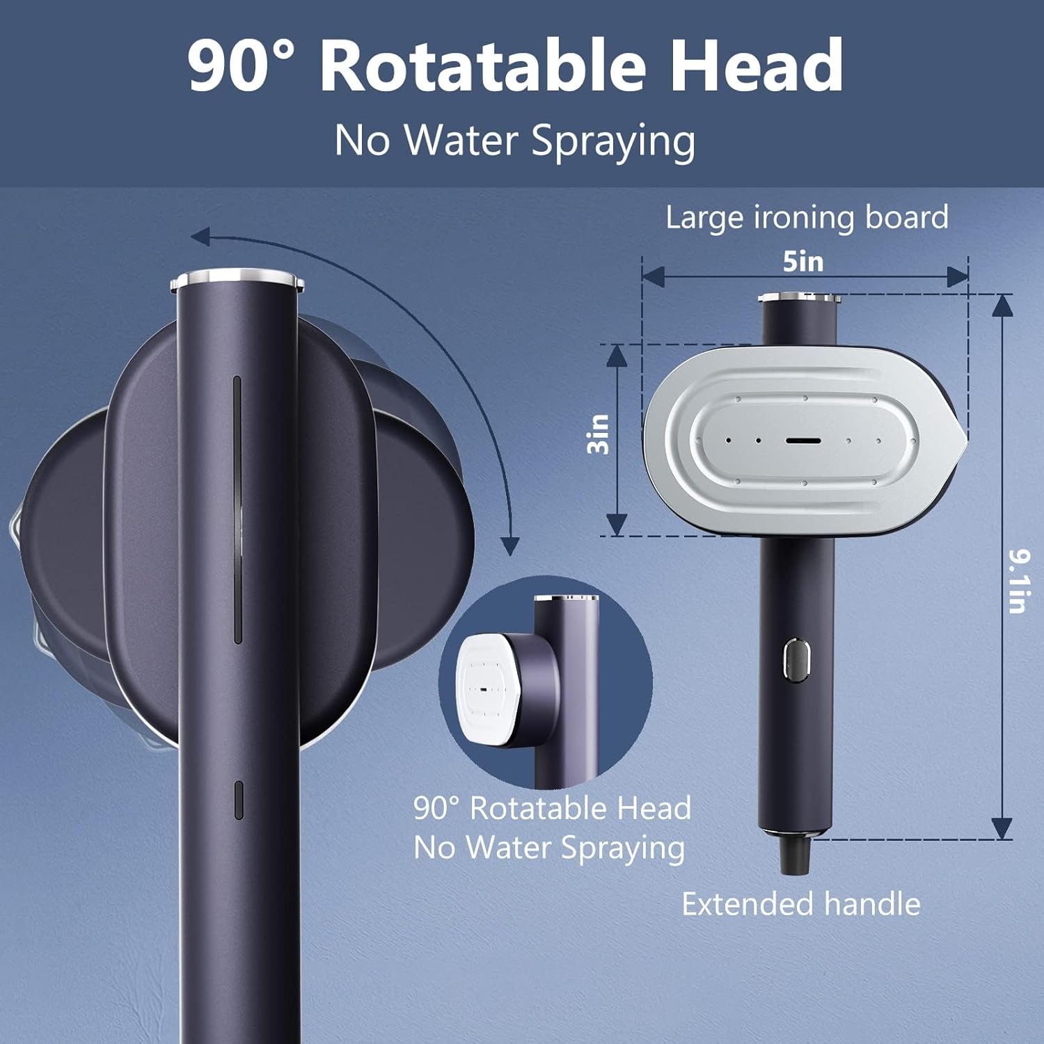 HULMAY - Portable Efficient 10s Steamer for Fast 120V Wrinkle Removal