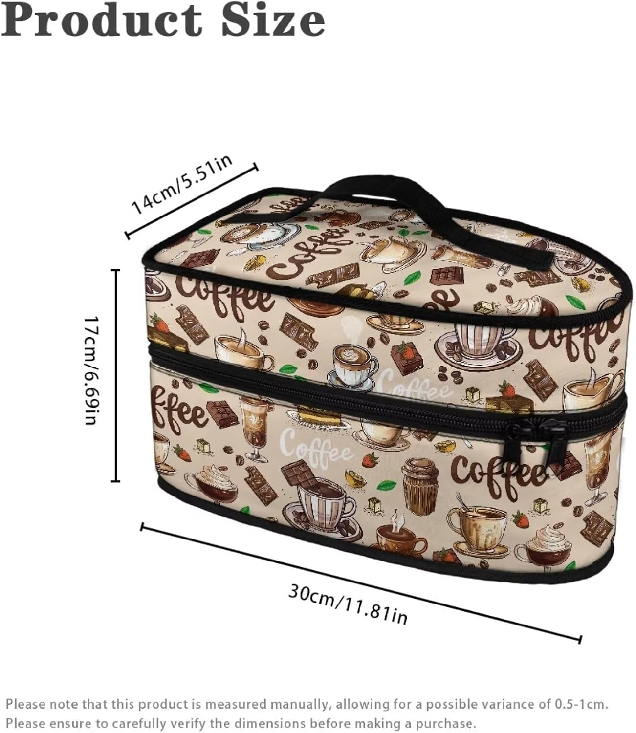 Coffee Chocolate Pattern Iron Storage Bag for Home Use