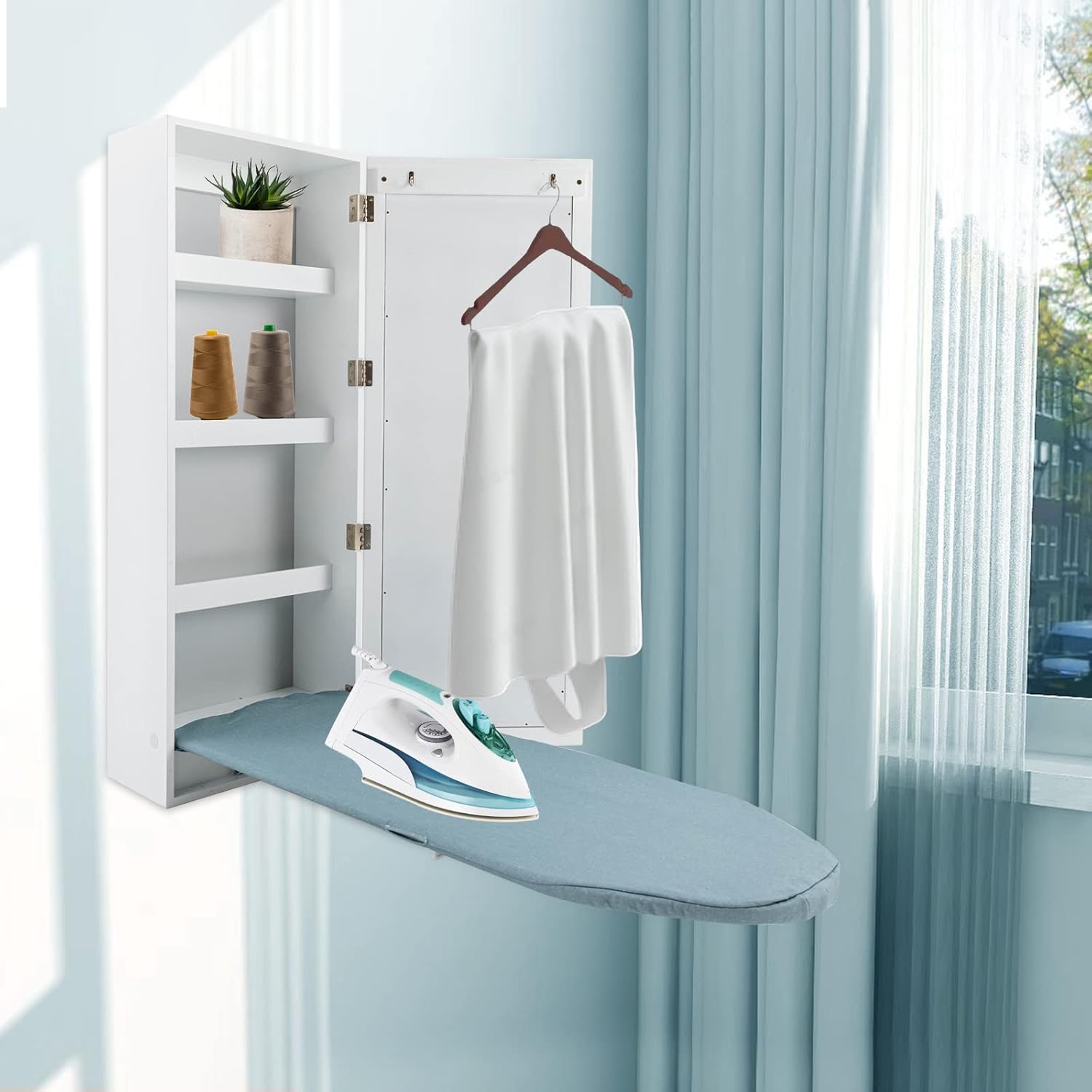 DYRABREST Wall Mounted Ironing Board Cabinet