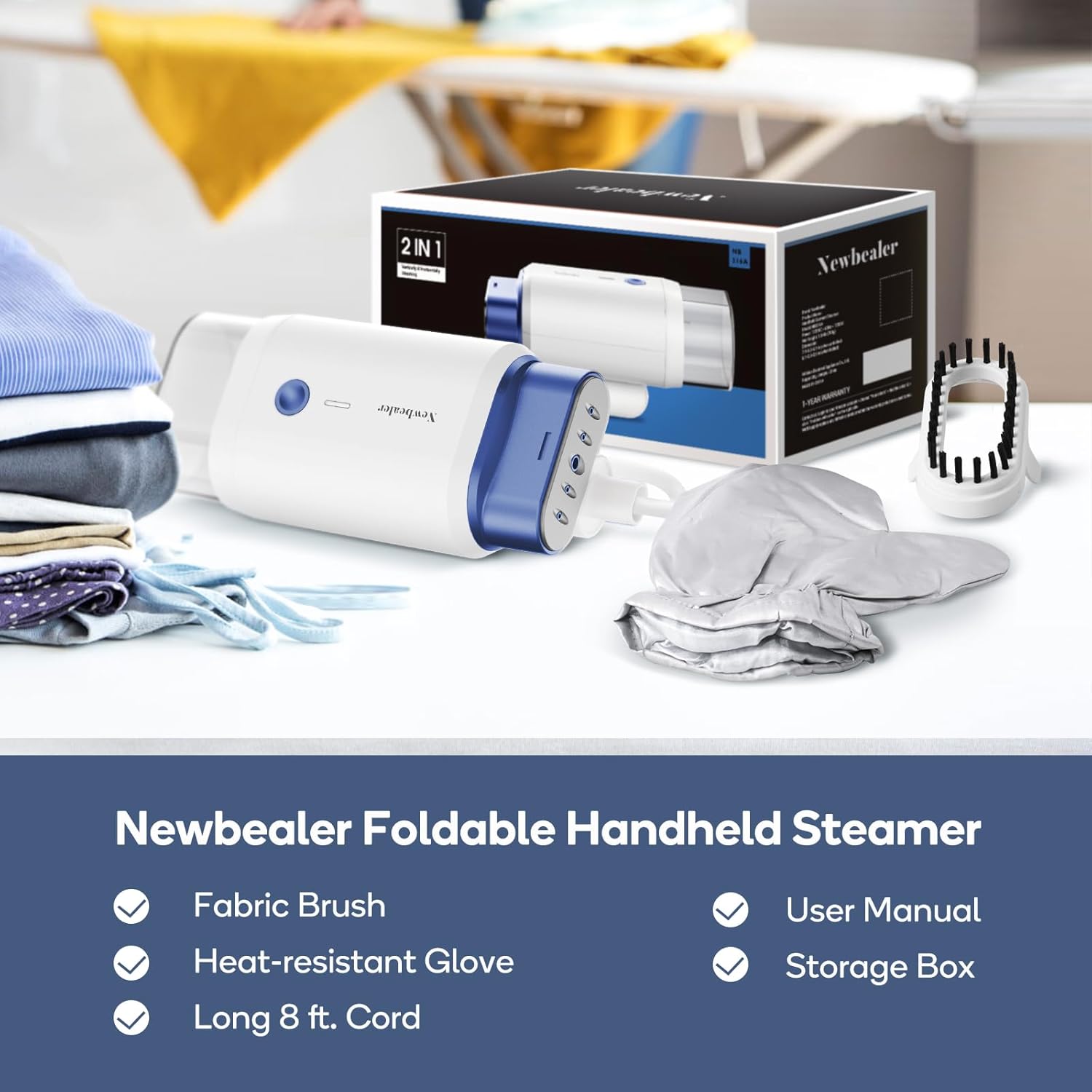 Fast Wrinkle-Free Steamer 1200W Dual Steam Levels Travel-Friendly