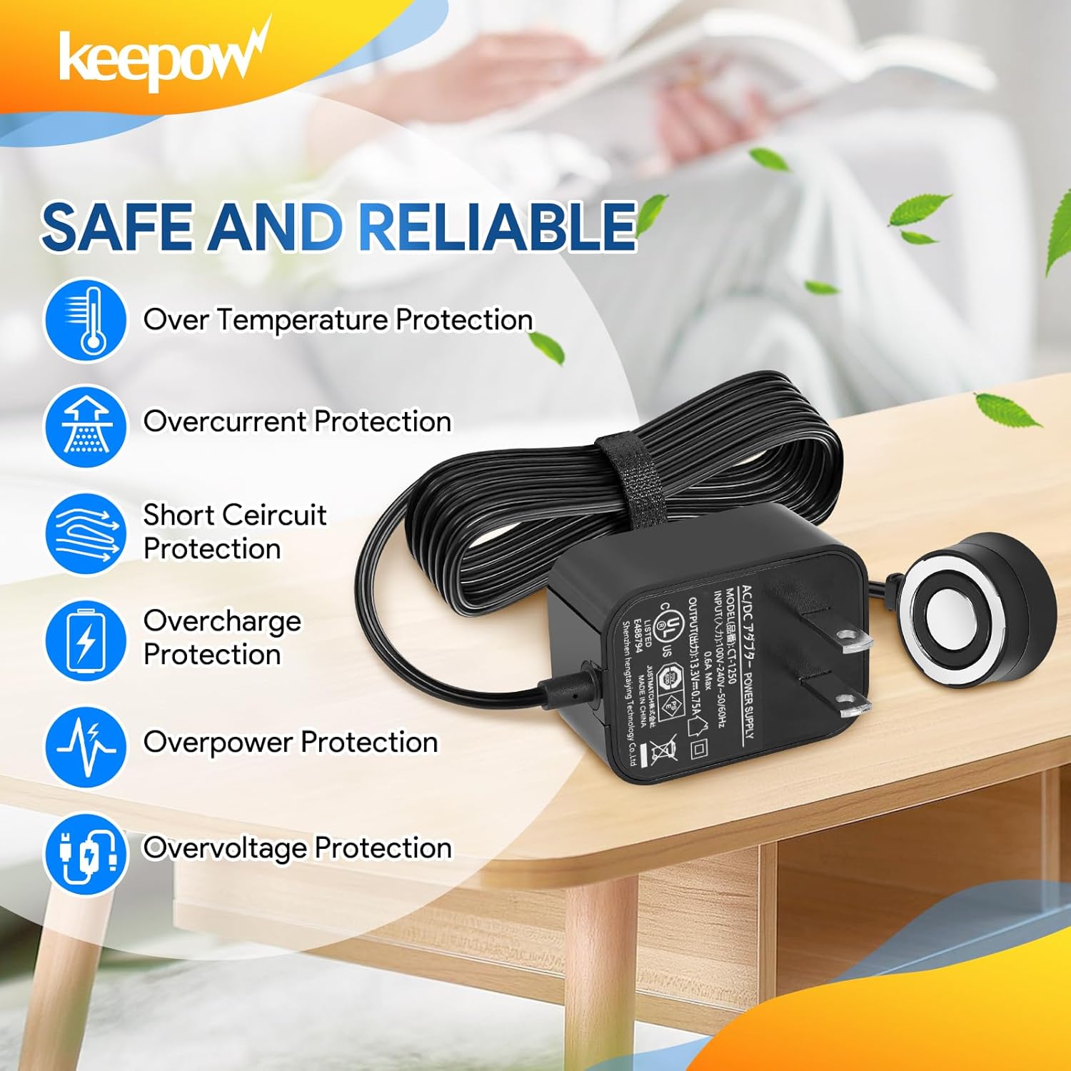 KEEPOW Vacuum Charger for Shark VM252 133V Magnetic Cord