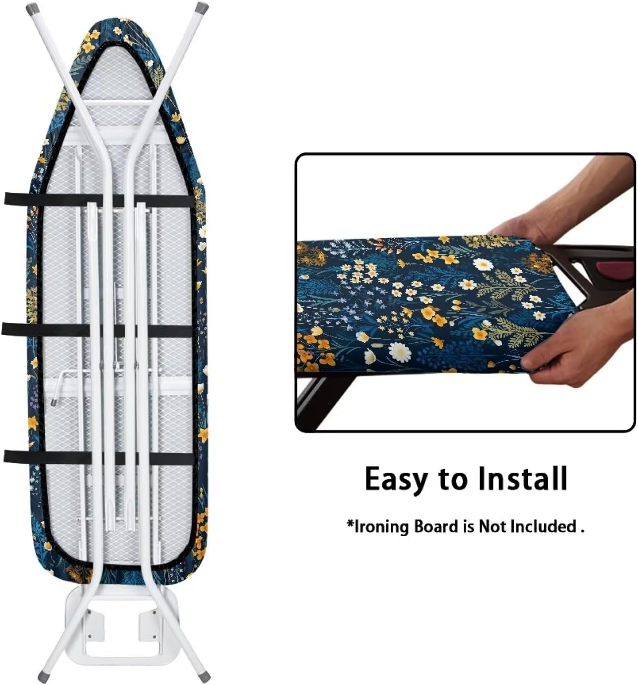 Retro Floral Print Heat-Resistant Iron Board Cover