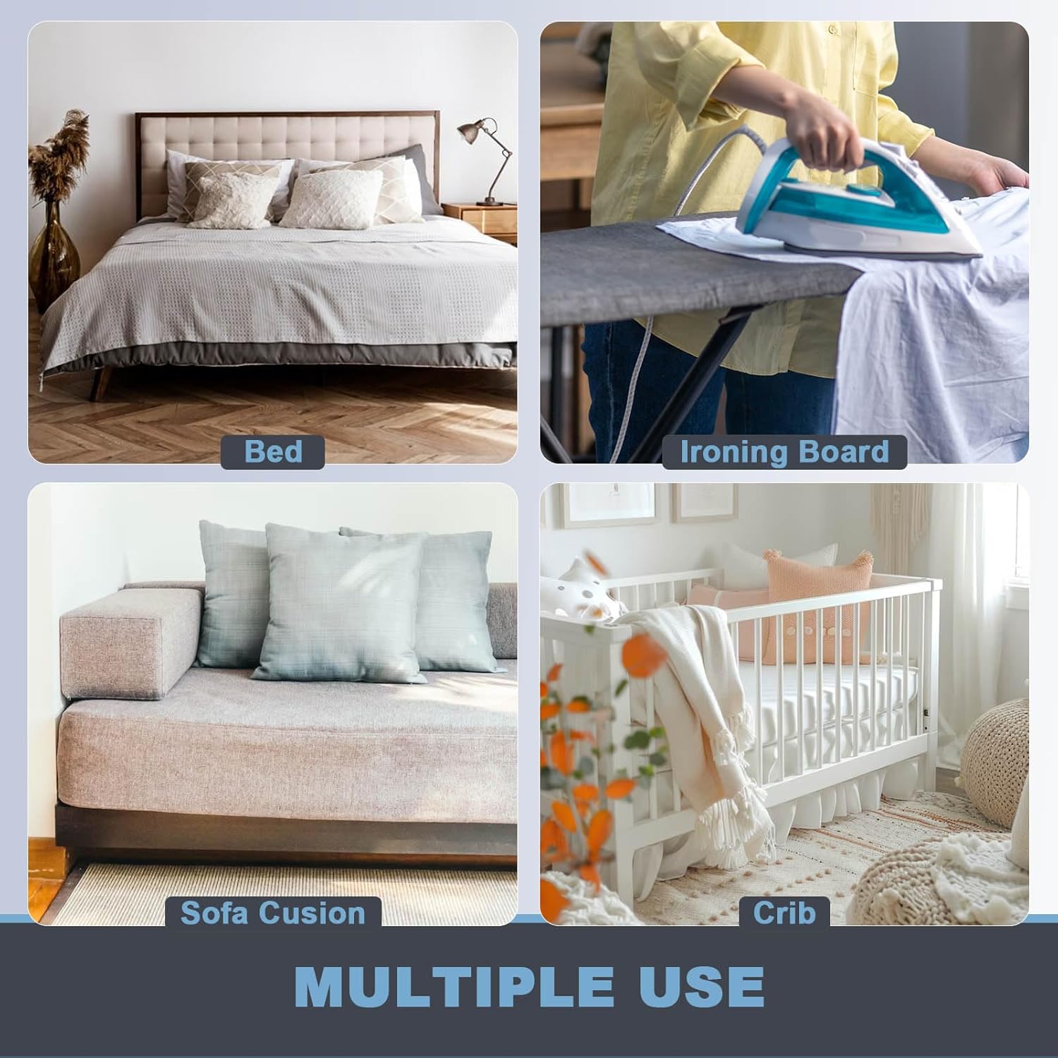 Secure Ironing Board Clips 4-Piece Set Fit 85 to 14 Covers