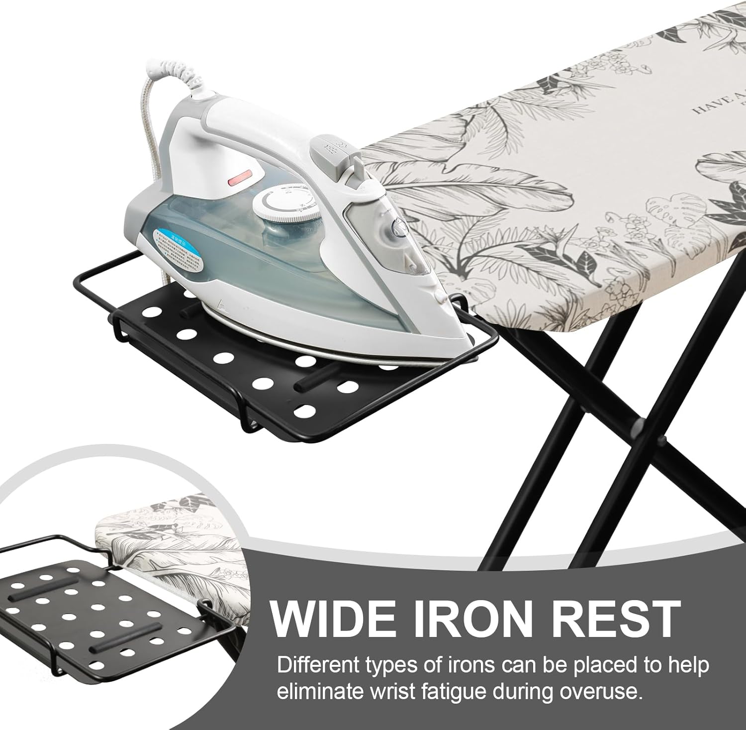 Foldable Ironing Board Adjustable Height White