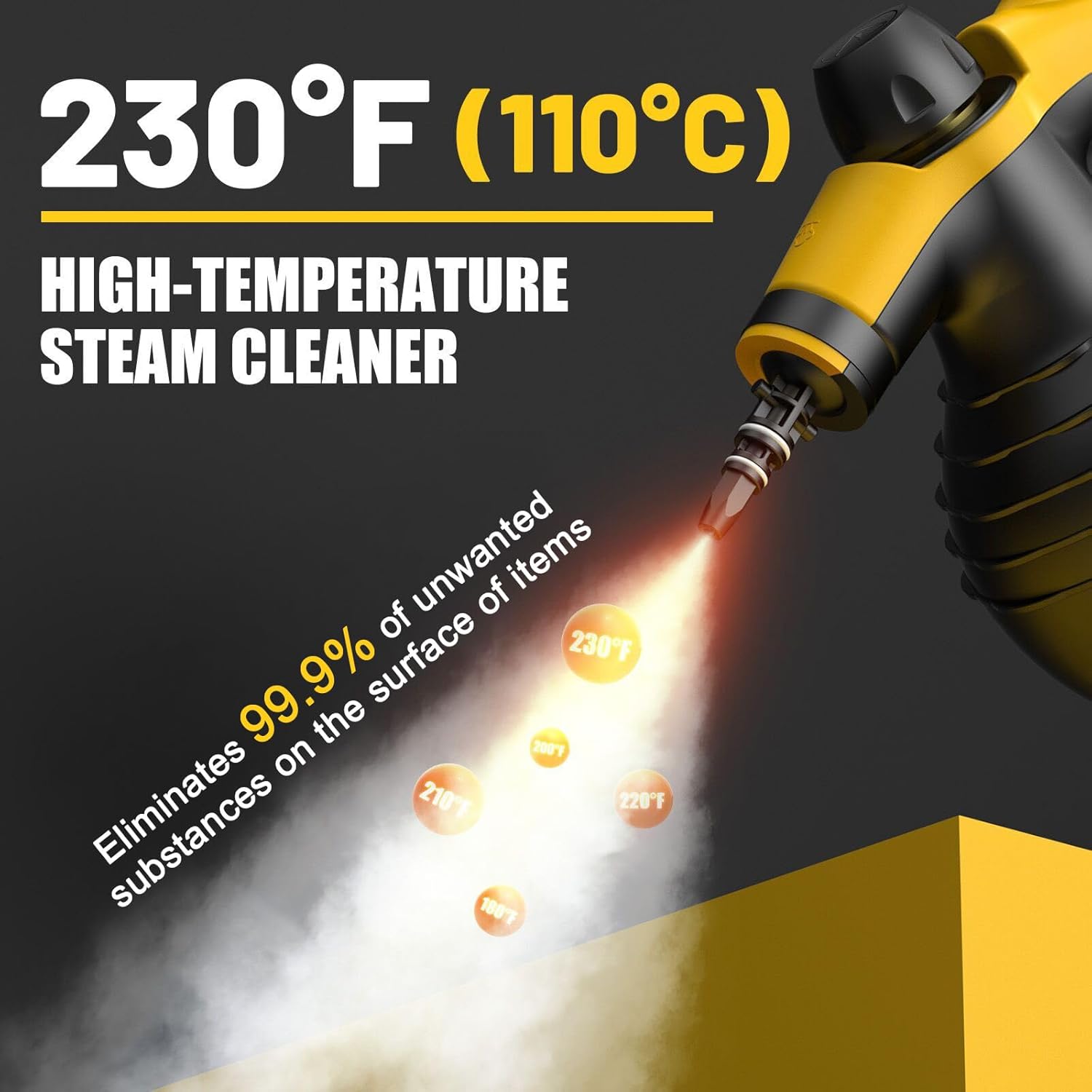 STEAMIFY Pressurized Handheld Steam Cleaner with 10pcs Accessories Safety Lock 1