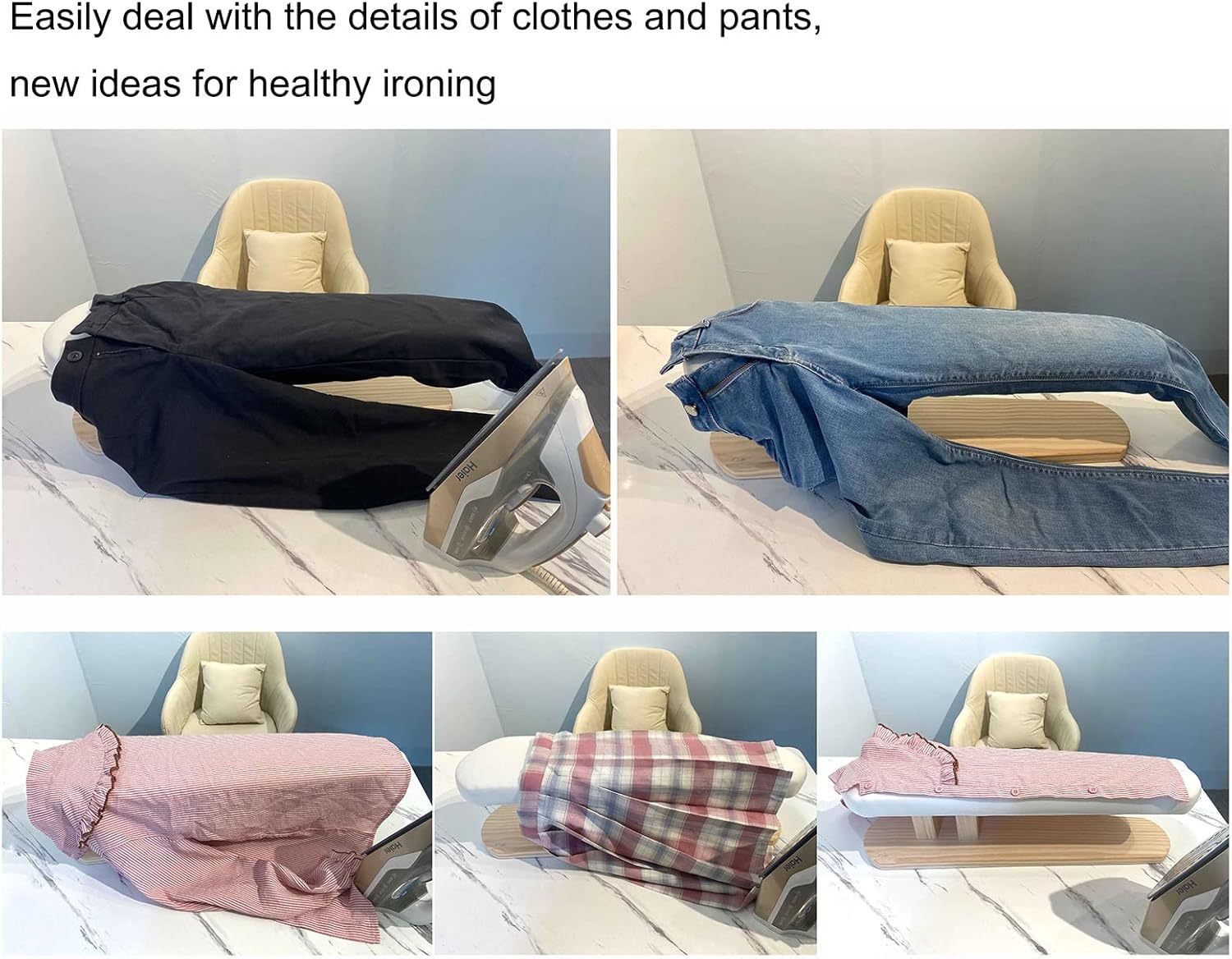 3PCS Solid Wood Ironing Board for Home Commercial Use