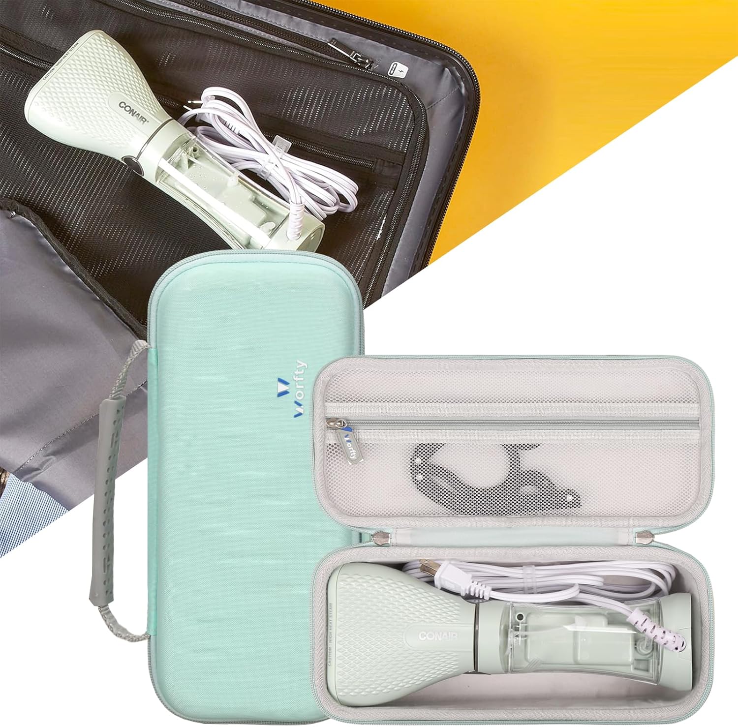 Mint Green Travel Carrying Case for Conair Handheld Garment Steamer