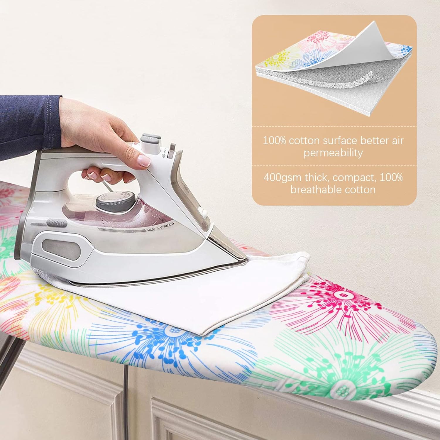Newthinking Ironing Board Cover 15x54 Inch Scorch-Resistant and Durable