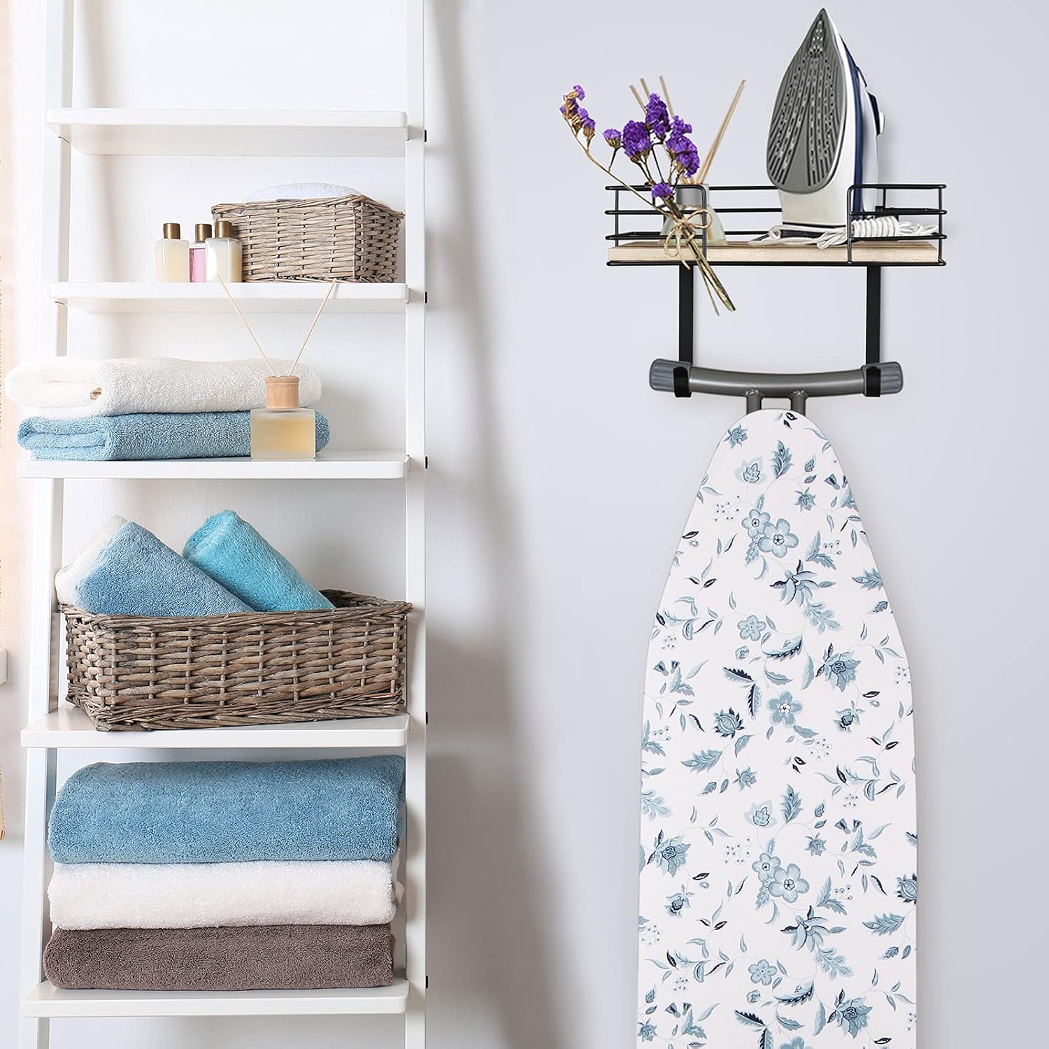 THYGIFTREE Wall-Mounted Ironing Board Hanger Durable Space-Saving Organizer