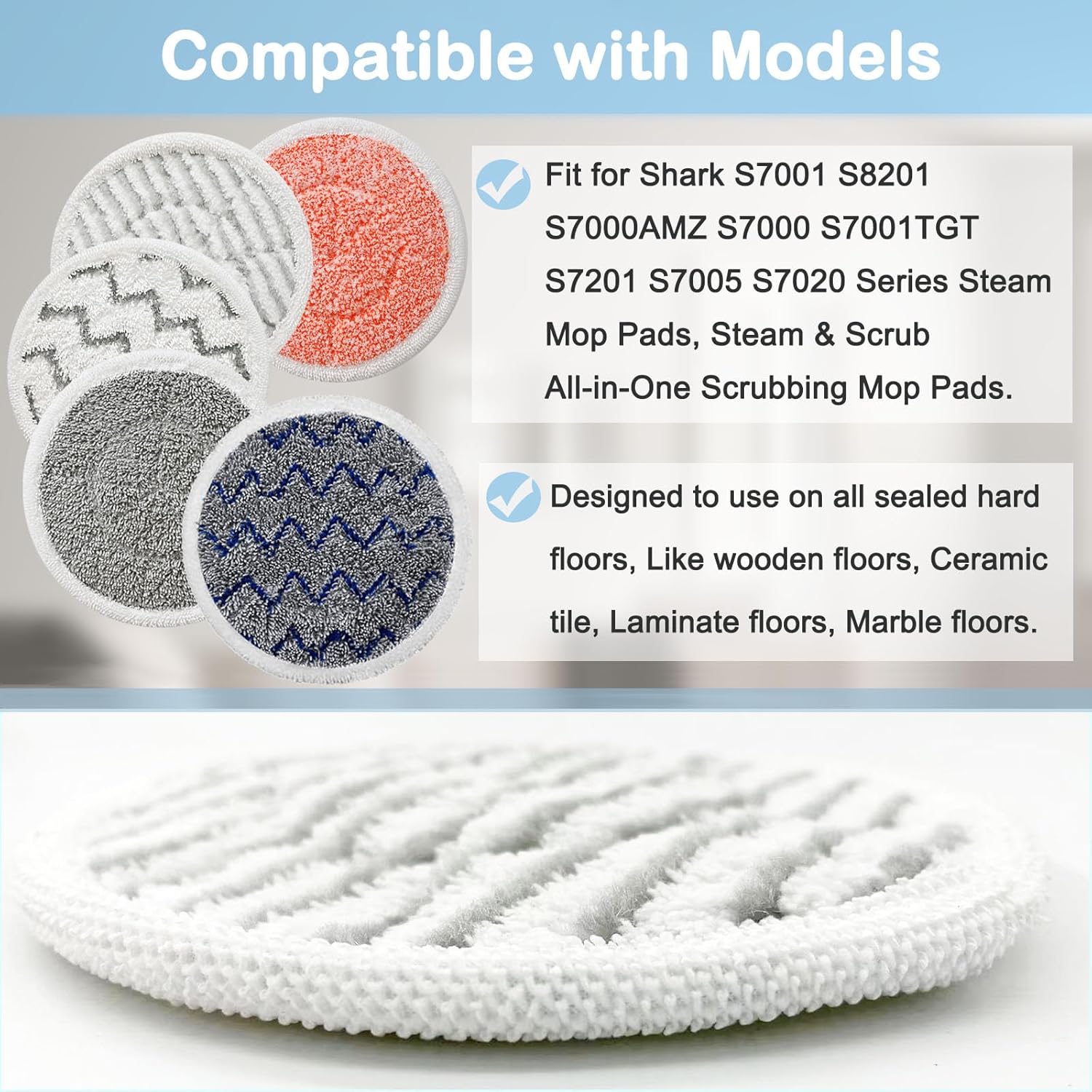Bvhonwe Shark Steam Mop Pad Replacement 10-Pack
