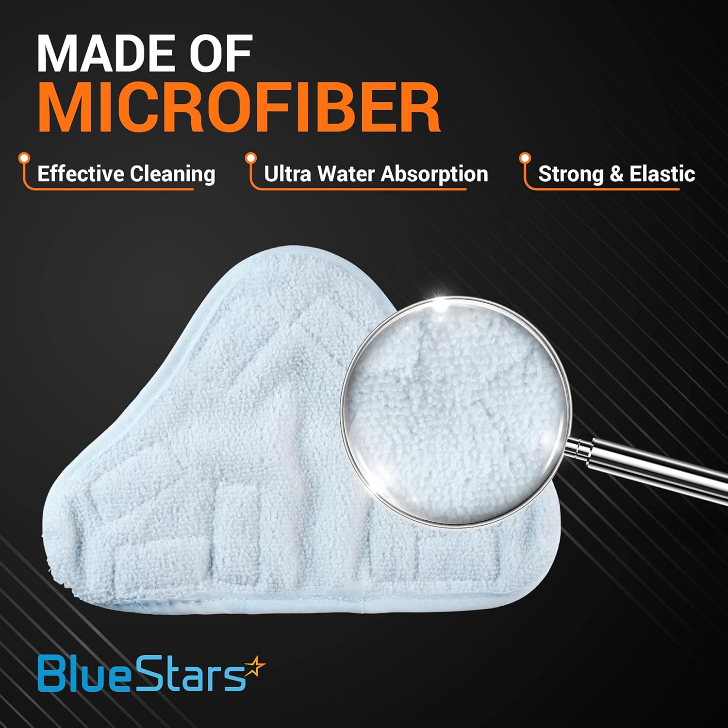 BlueStars 8-Pack H2O X5 Microfiber Steam Mop Pads Replacement Washable Reusable
