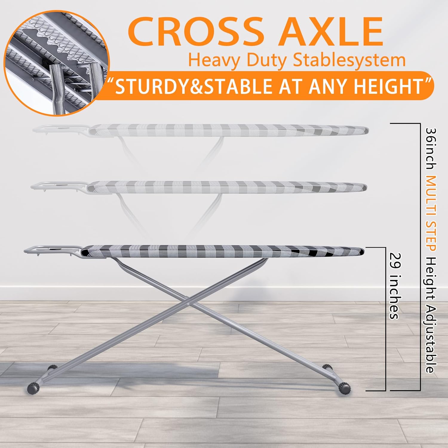 Extra Wide Ironing Board with Adjustable Heat