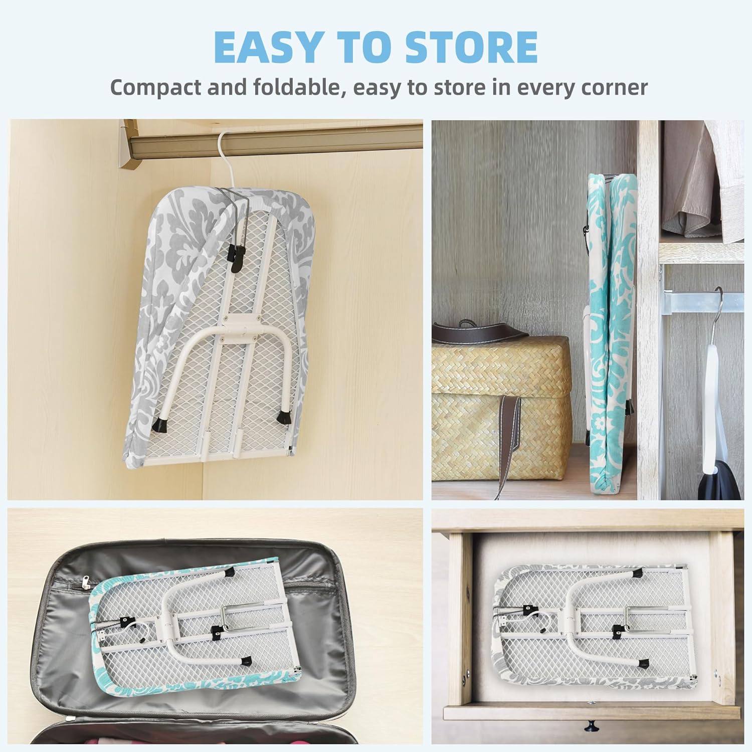 STORAGE MANIAC 7mm Thick Ironing Board Portable Stylish