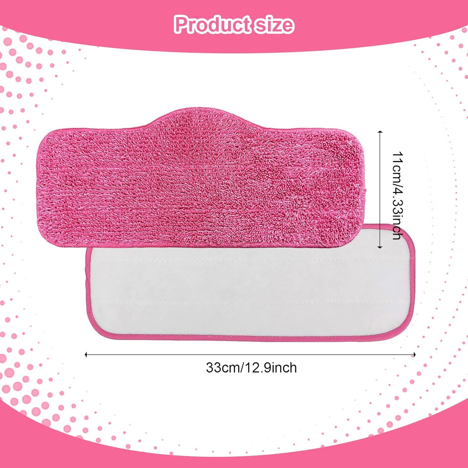 Microfiber Pink Steam Mop Pads 4 Pack for 7-in-1 Cleaner