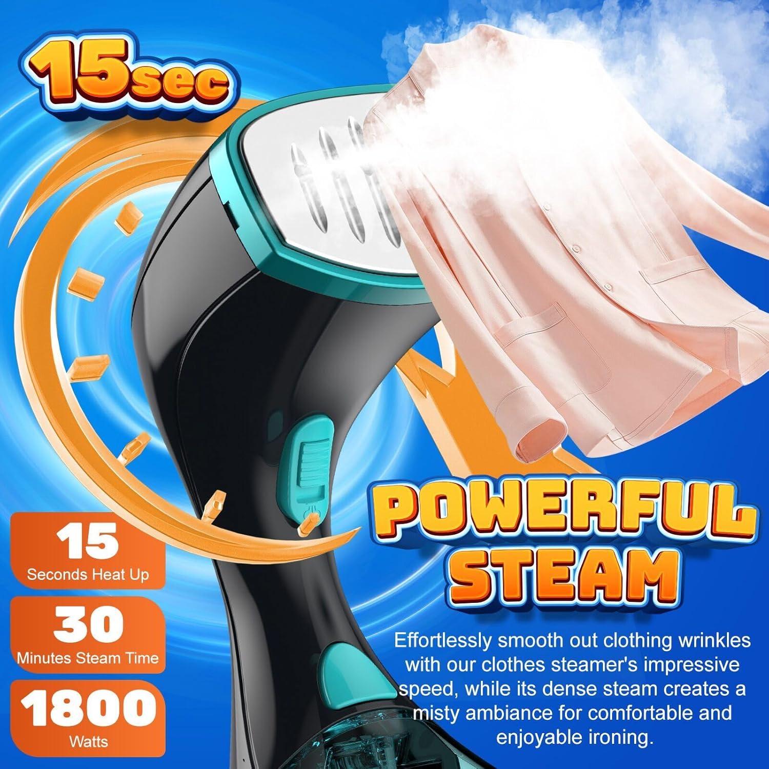 Fast Heat-Up Powerful Clothes Steamer