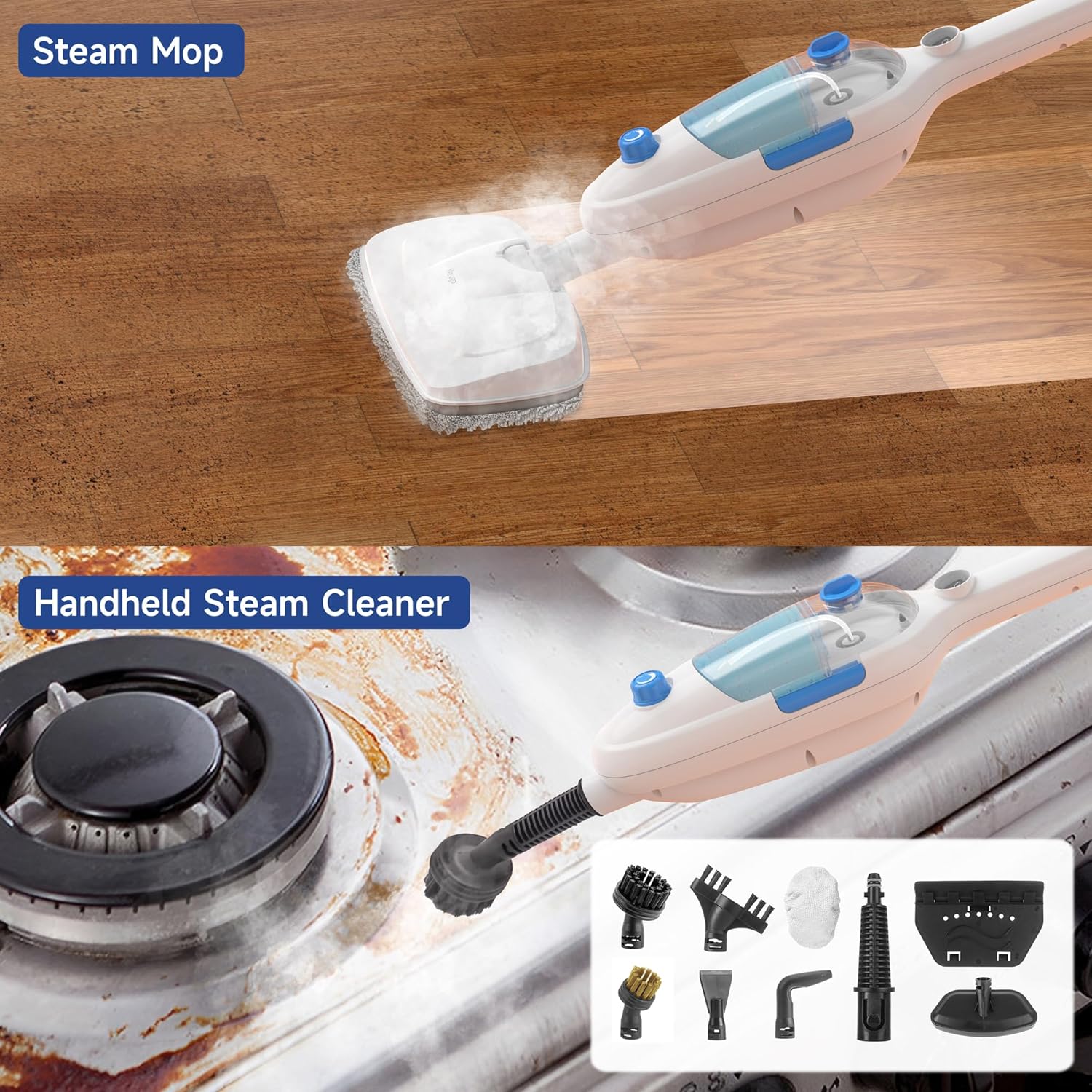 9-Piece Neugo Steam Mop Accessories Kit for Whole Home Cleaning