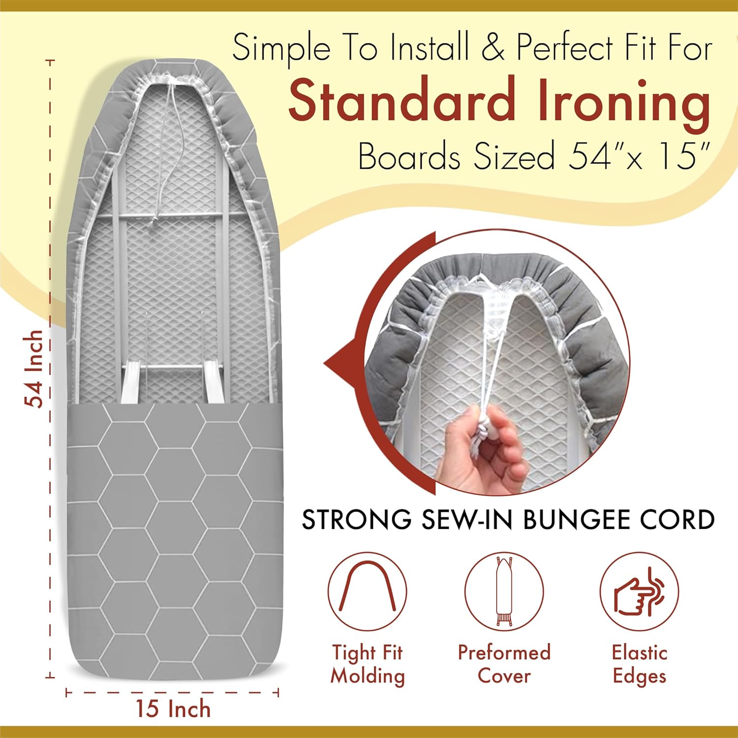 Ironing Board Cover Pad 15x54