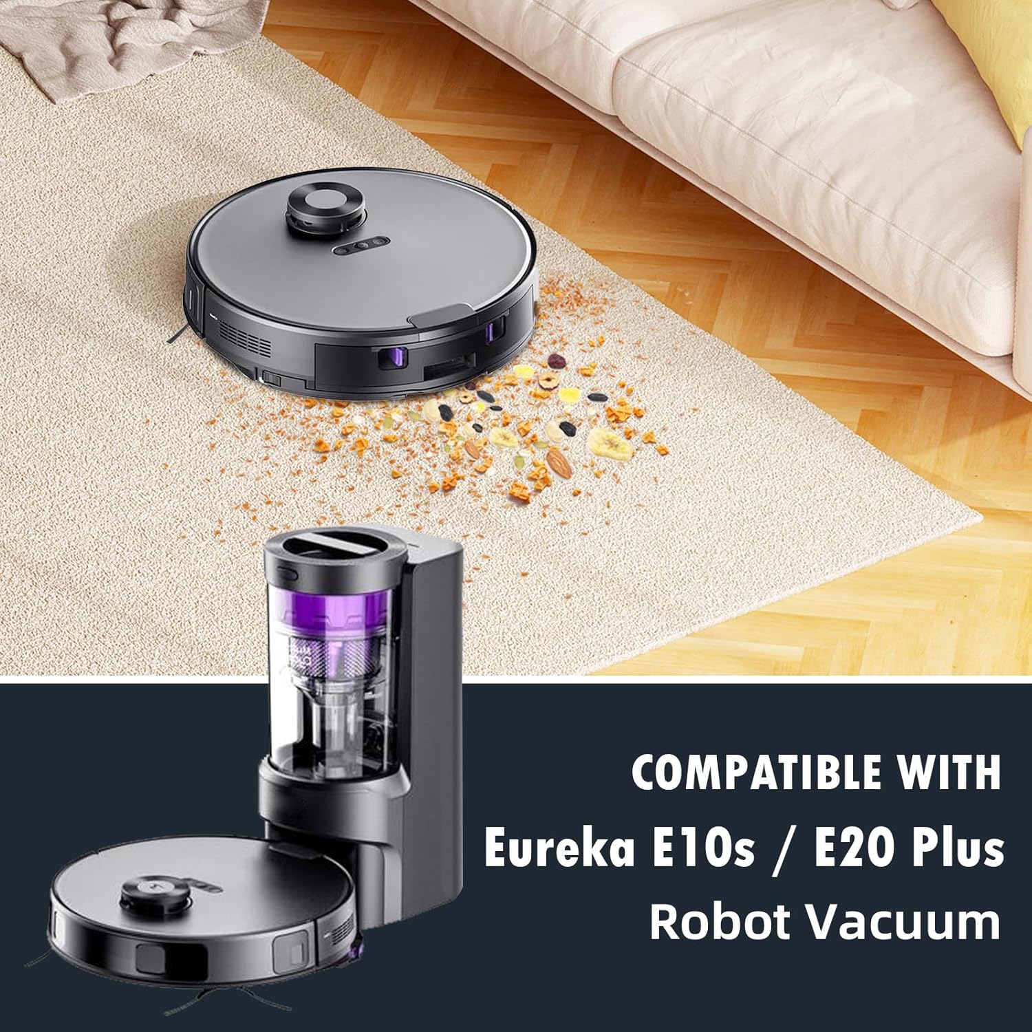 19 Packs Replacement Parts for Eureka E10S Robot Vacuum