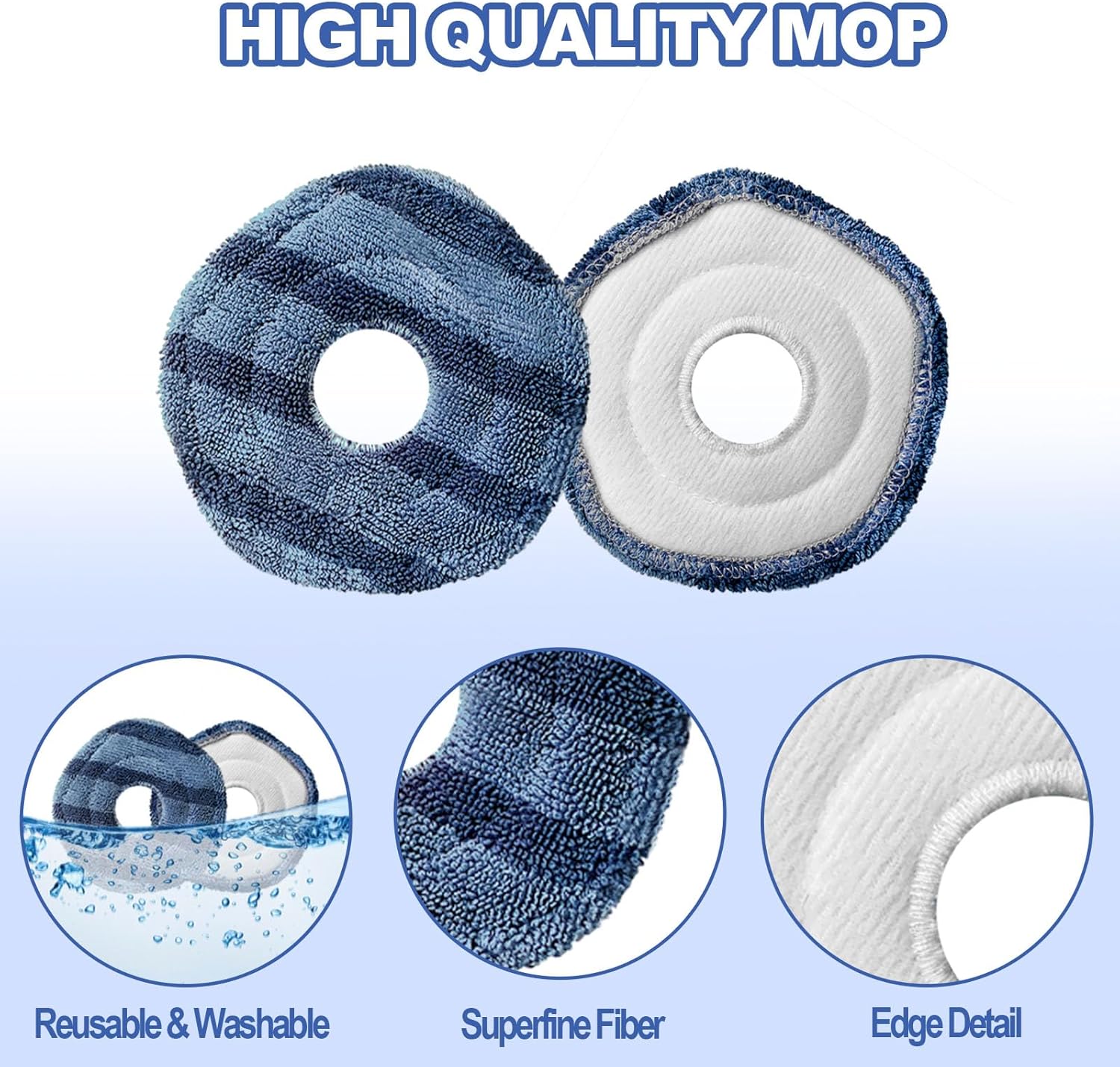 8-Piece Reusable Mop Cloths for Eufy X10 Pro X9 Pro Omni