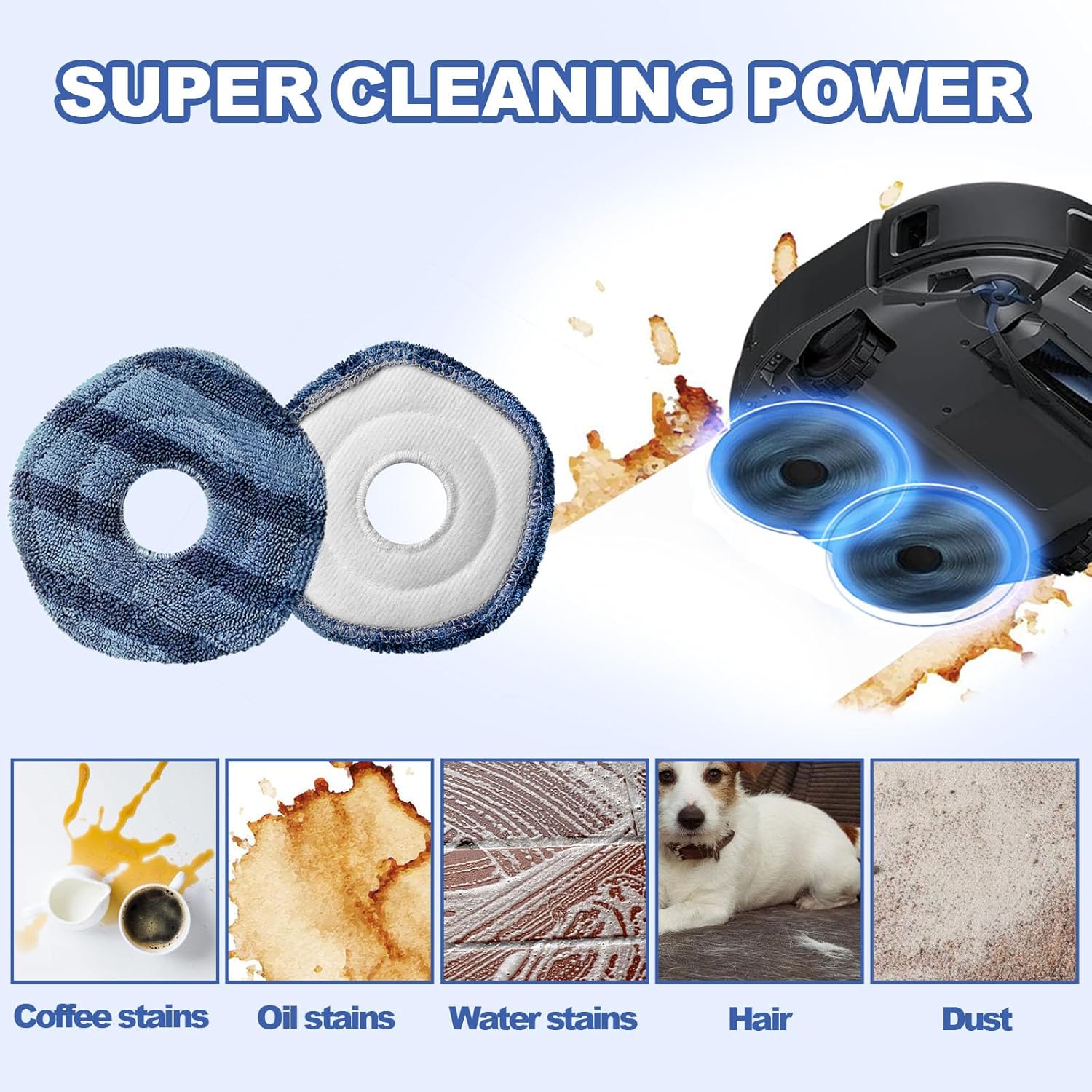 8-Piece Reusable Mop Cloths for Eufy X10 Pro X9 Pro Omni