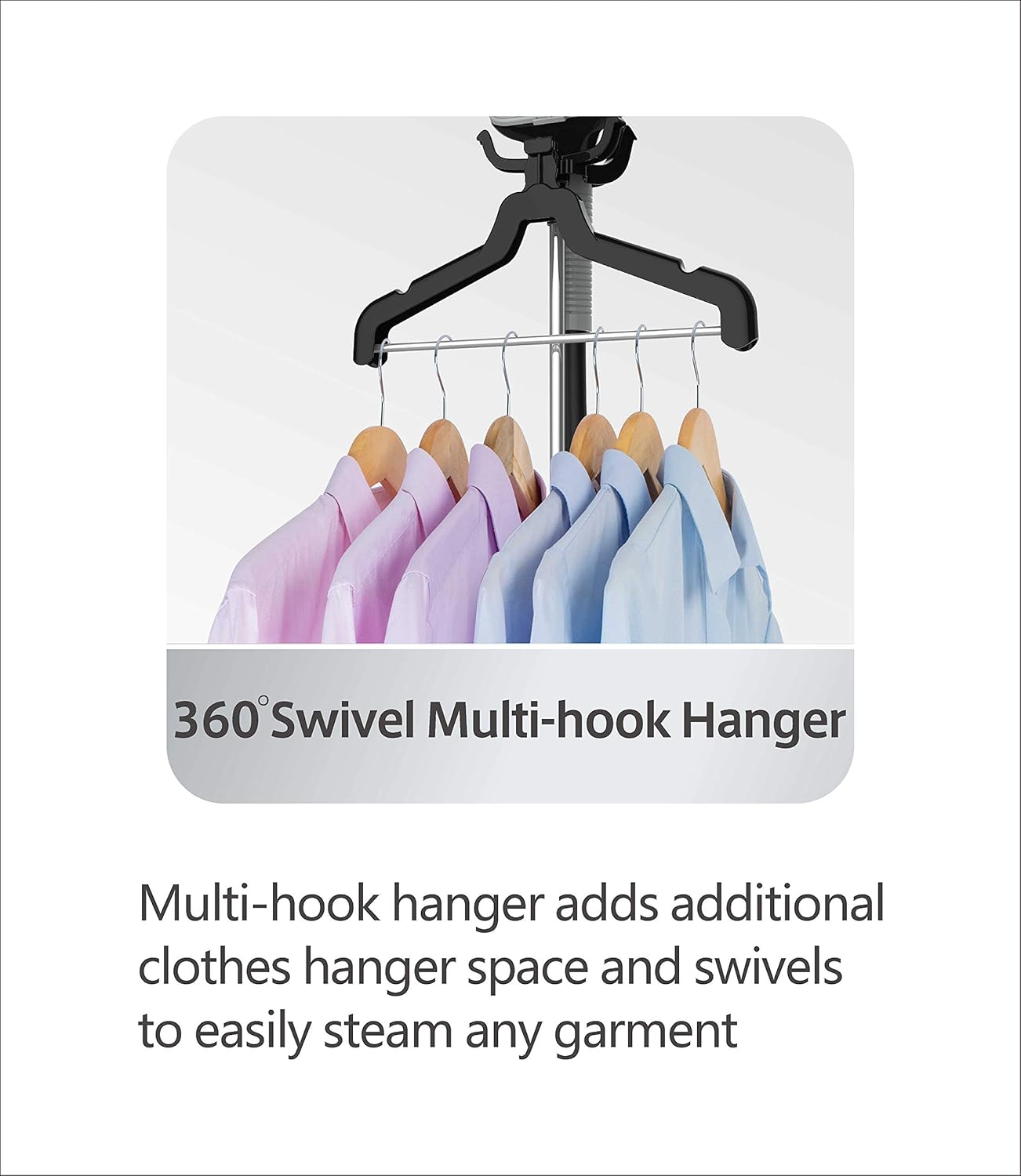 SALAV Garment Steamer with 1500W Power and 4 Steam Settings Black