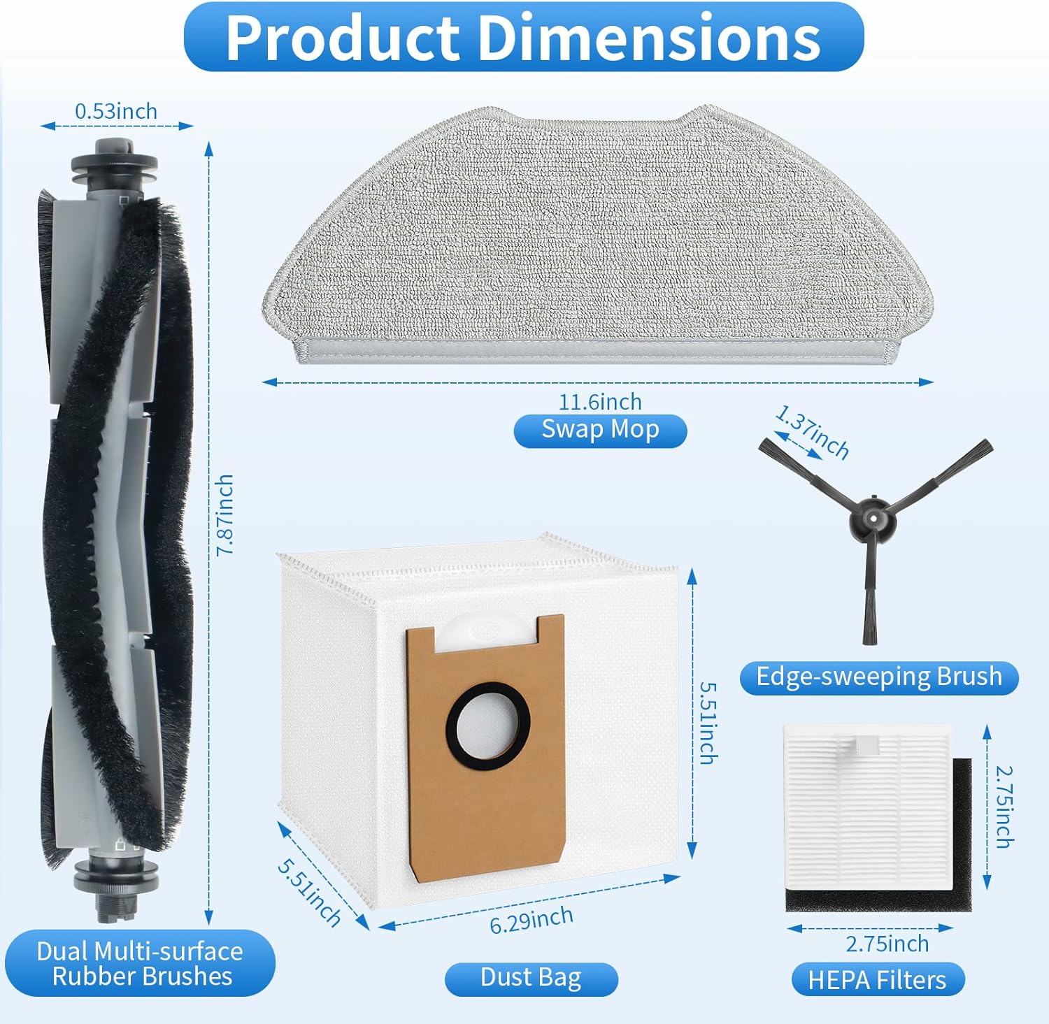 BUXEBUXReplacement Parts for AIRROBO T20 Robot Mop Cleaner