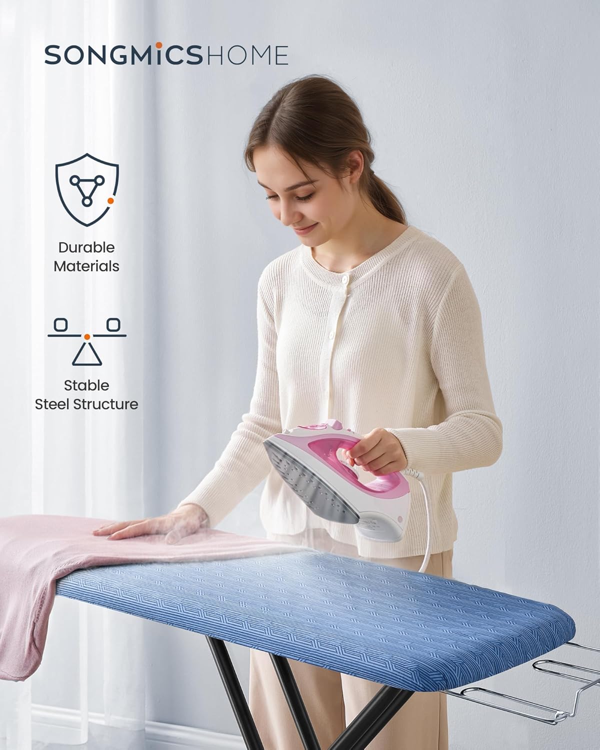 High-Adjustable Durable Stylish Foldable Ironing Board for Home Laundry Use